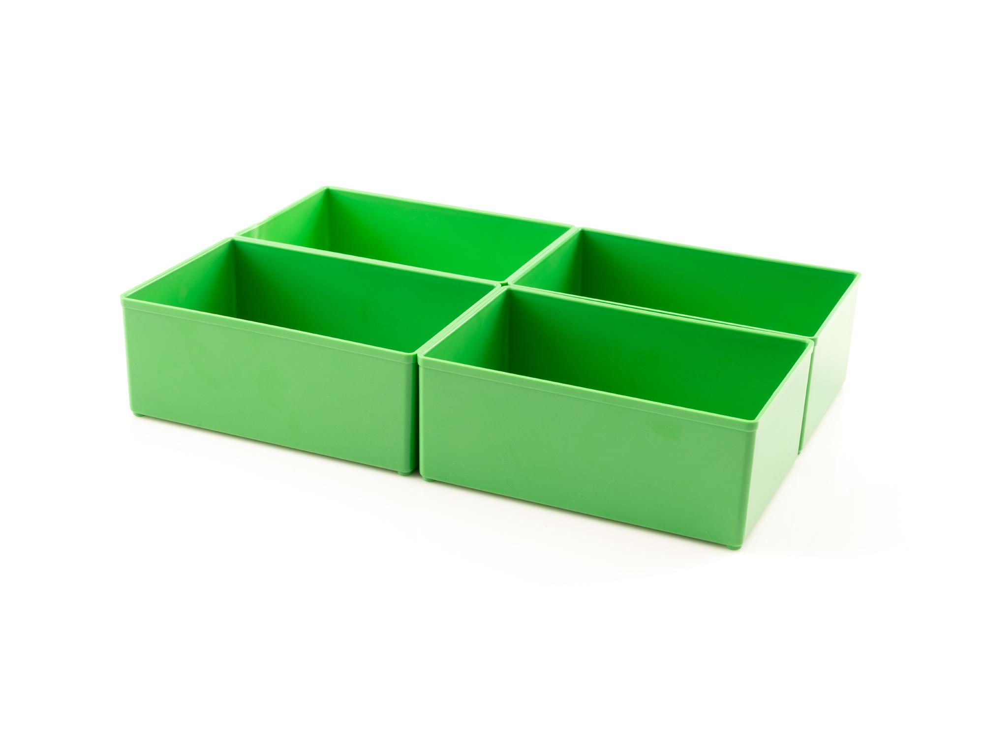 4 x 6 Inch Deep Organizer Bin Set, 4-Piece (Green)
