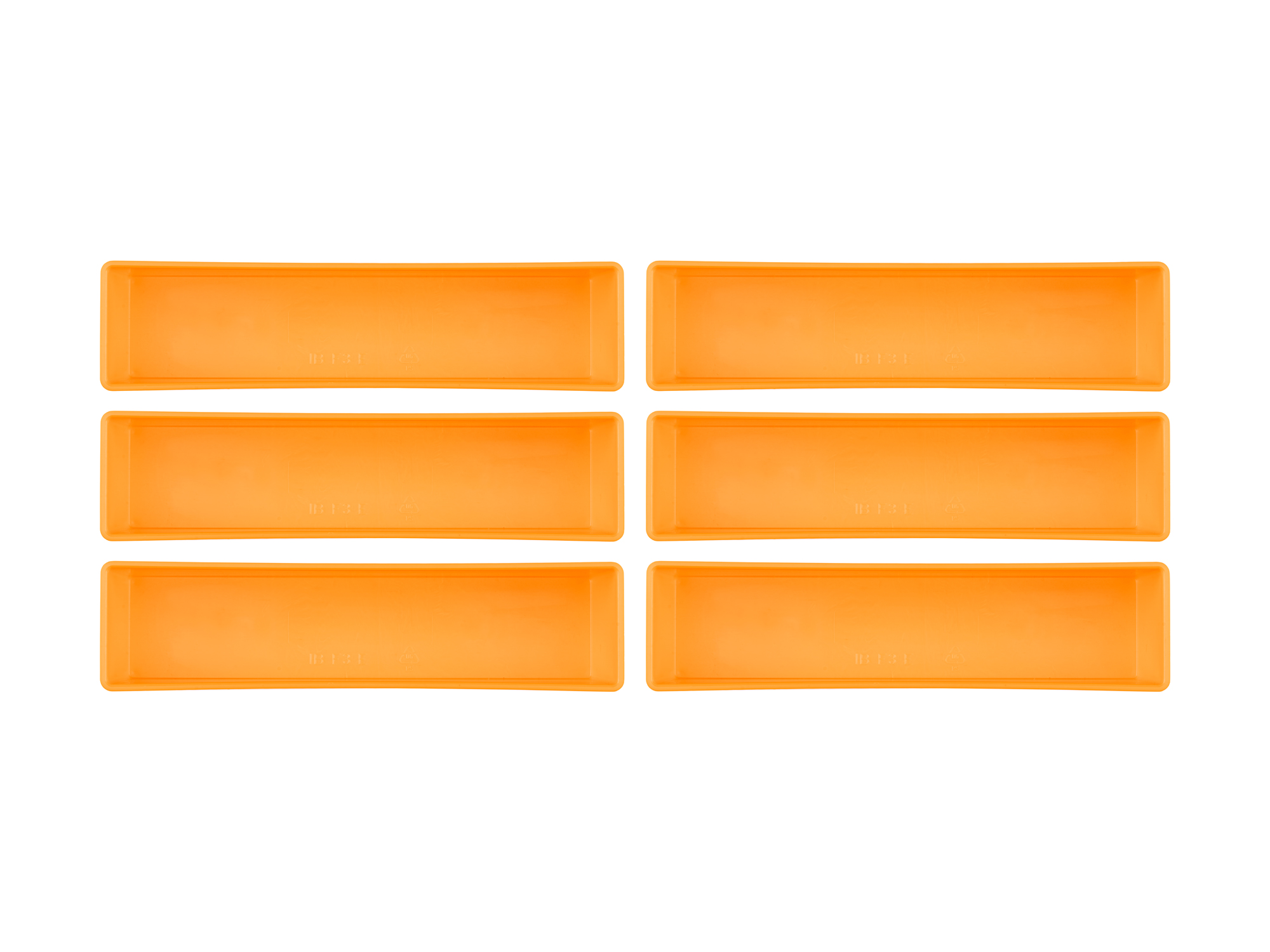 2 x 8 Inch Organizer Bin Set, 6-Piece (Orange) | TEKTON