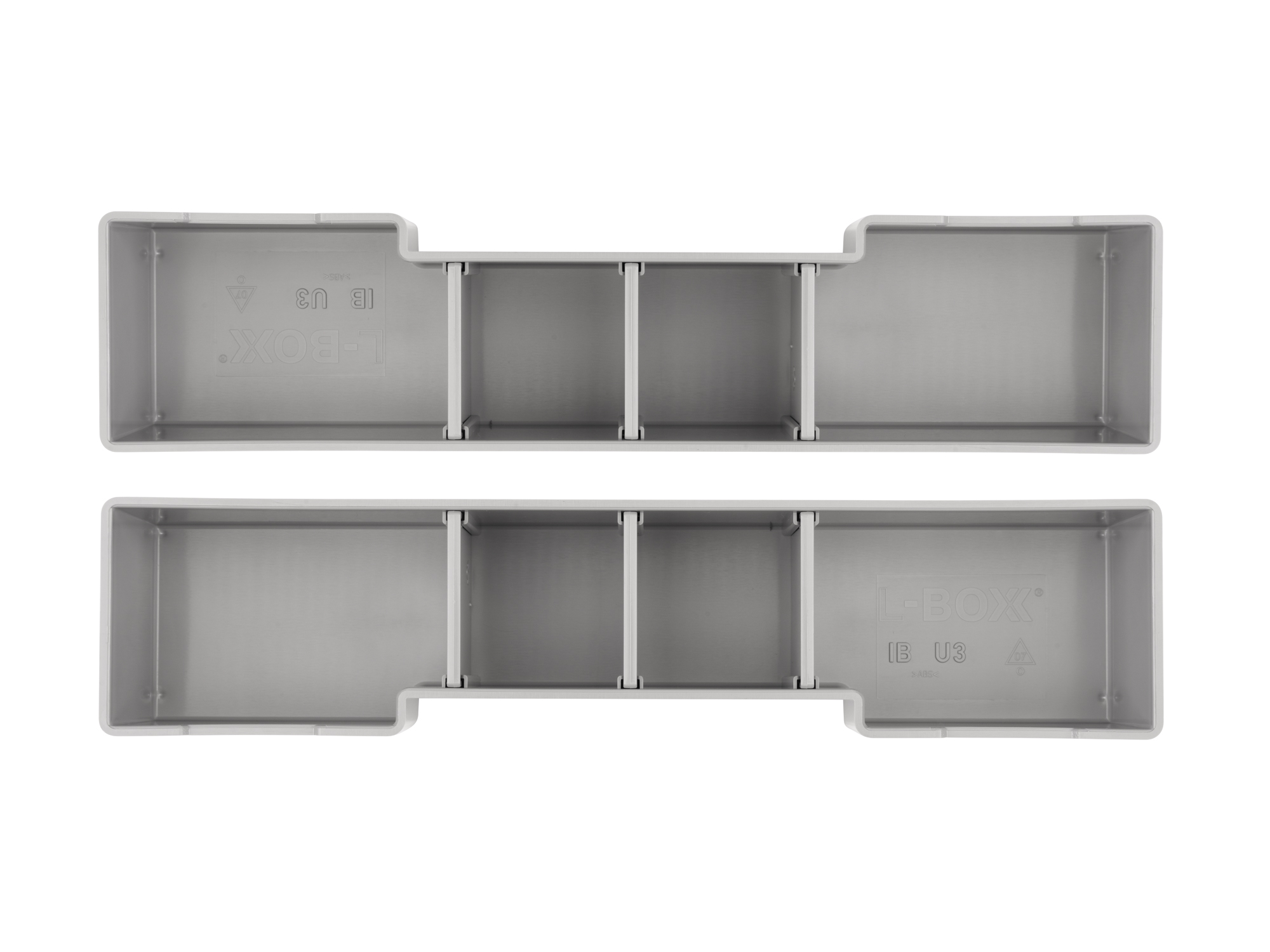 3 x 12 Inch Organizer Bin with Dividers Set, 2-Piece (Gray) | TEKTON