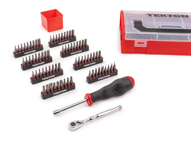 1/4 Inch Bit Driver and Bit Set in Mini Tool Box | TEKTON