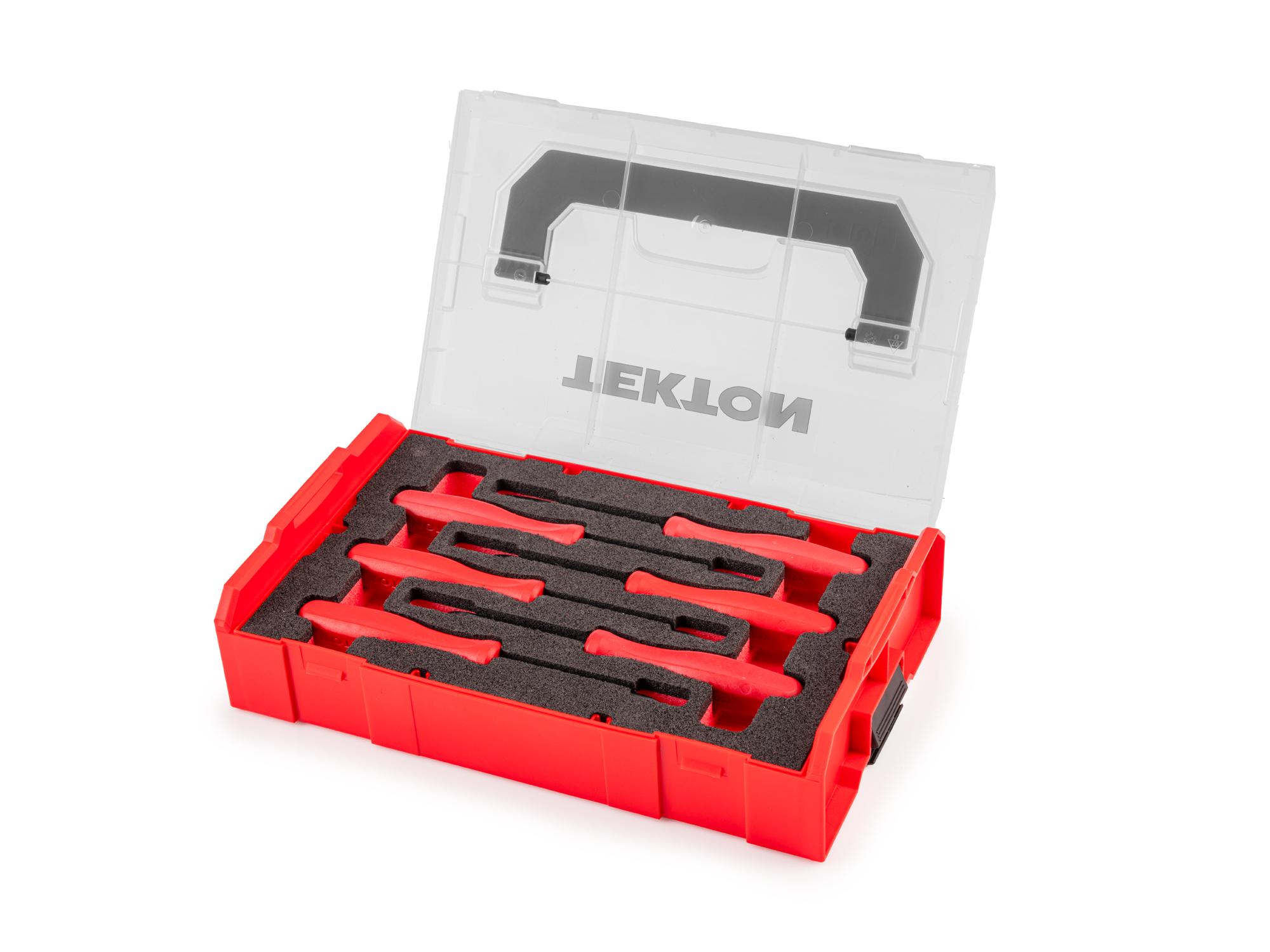 Front-right angle view of Tekton mini pry bar set. Item #LRD94801