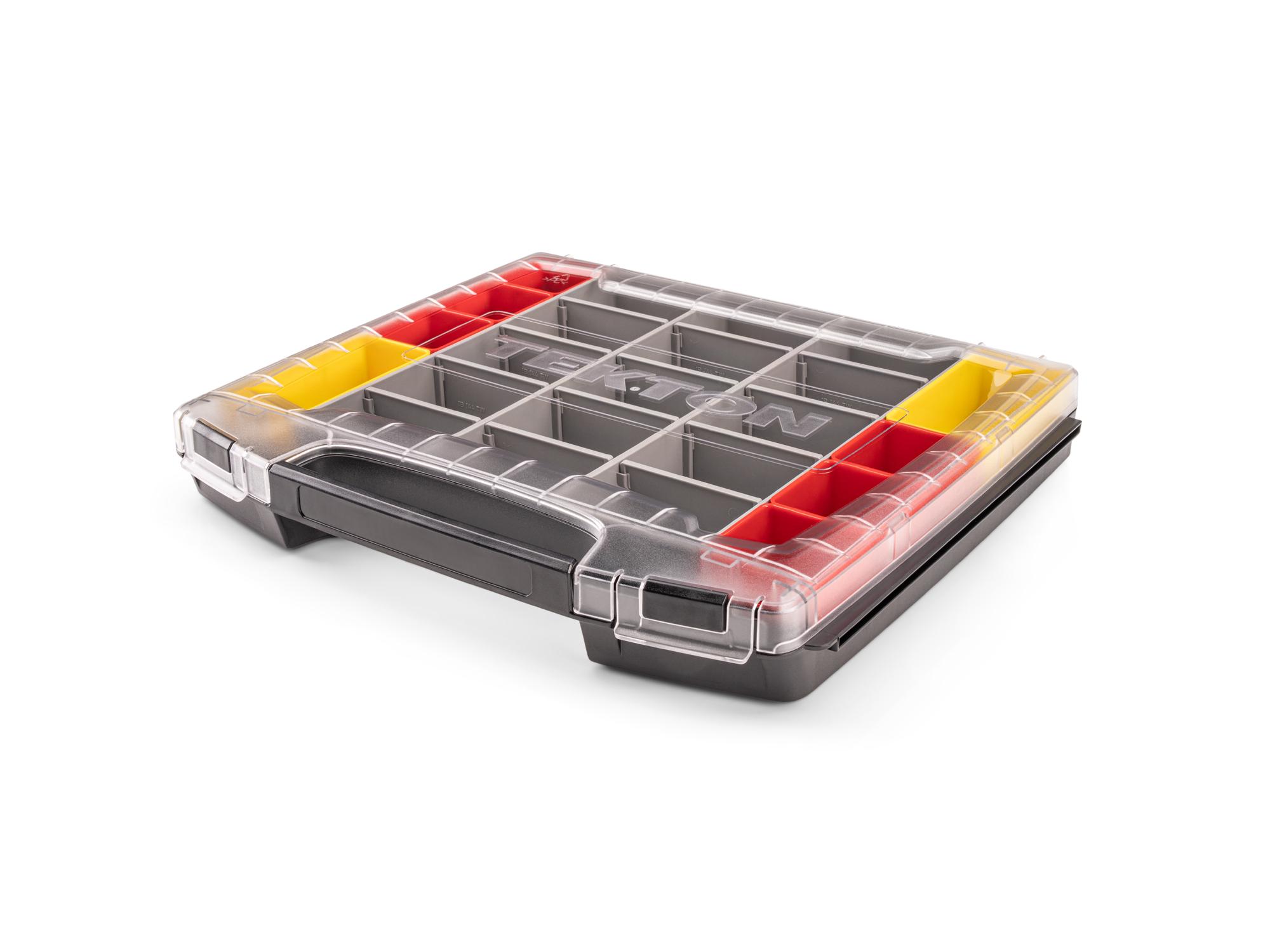 Closed top front-right angle view of Tekton stacking organization system set. Item #OLB50710