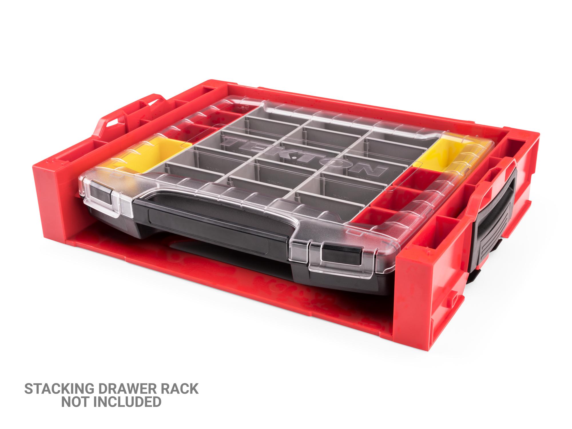 Example shown of Tekton stacking organization system set. Item #OLB50710