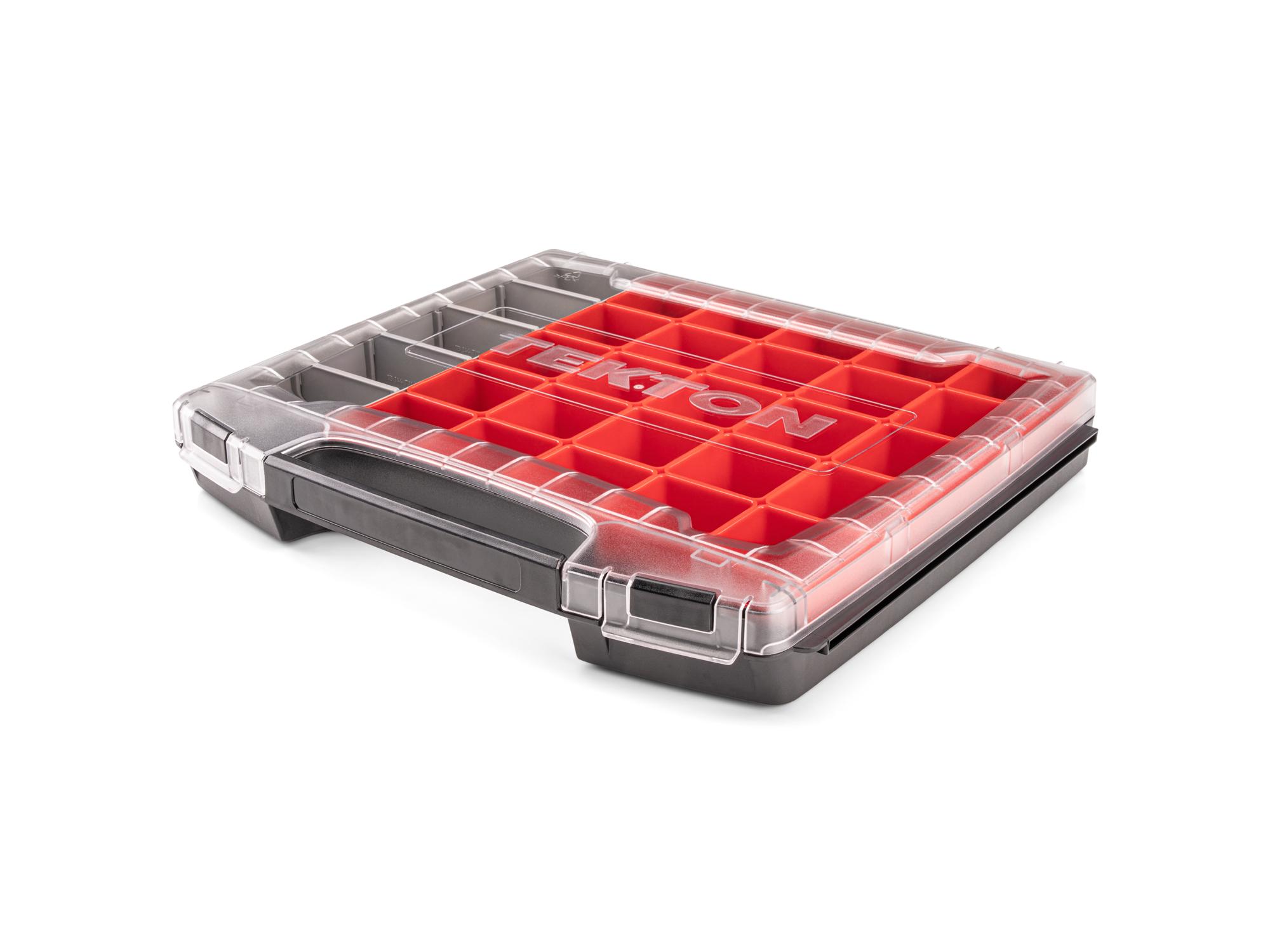 Closed top front-right angle view of Tekton stacking organization system set. Item #OLB50713