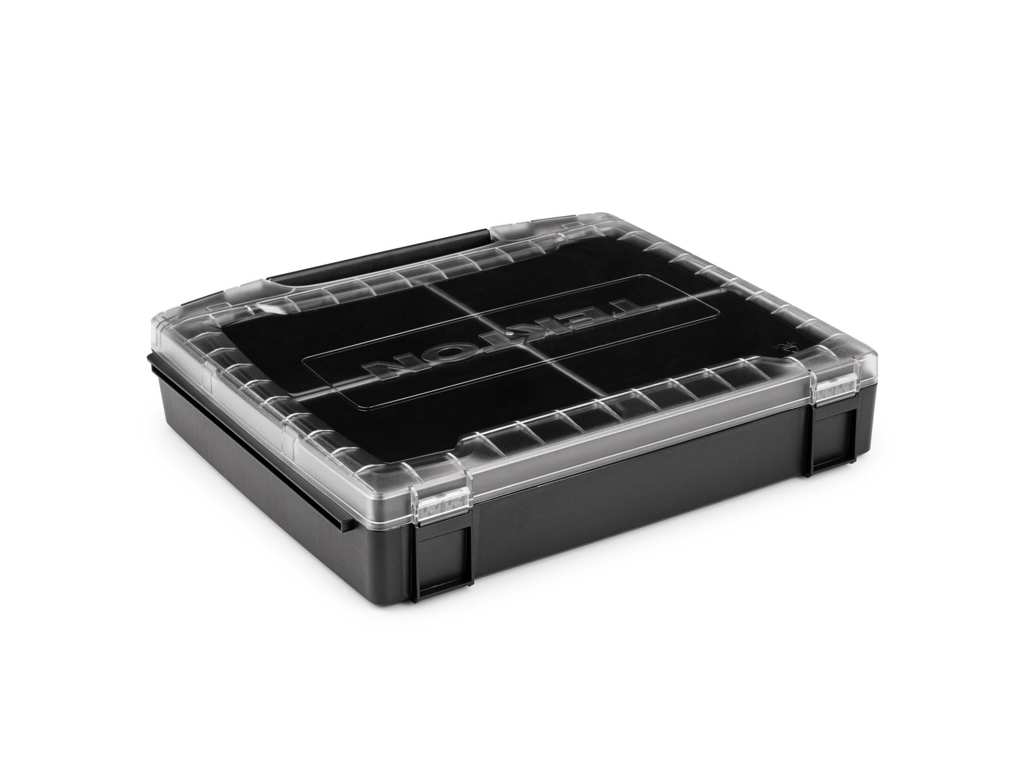 Back angle view of Tekton stacking organization system set. Item #OLB51410.