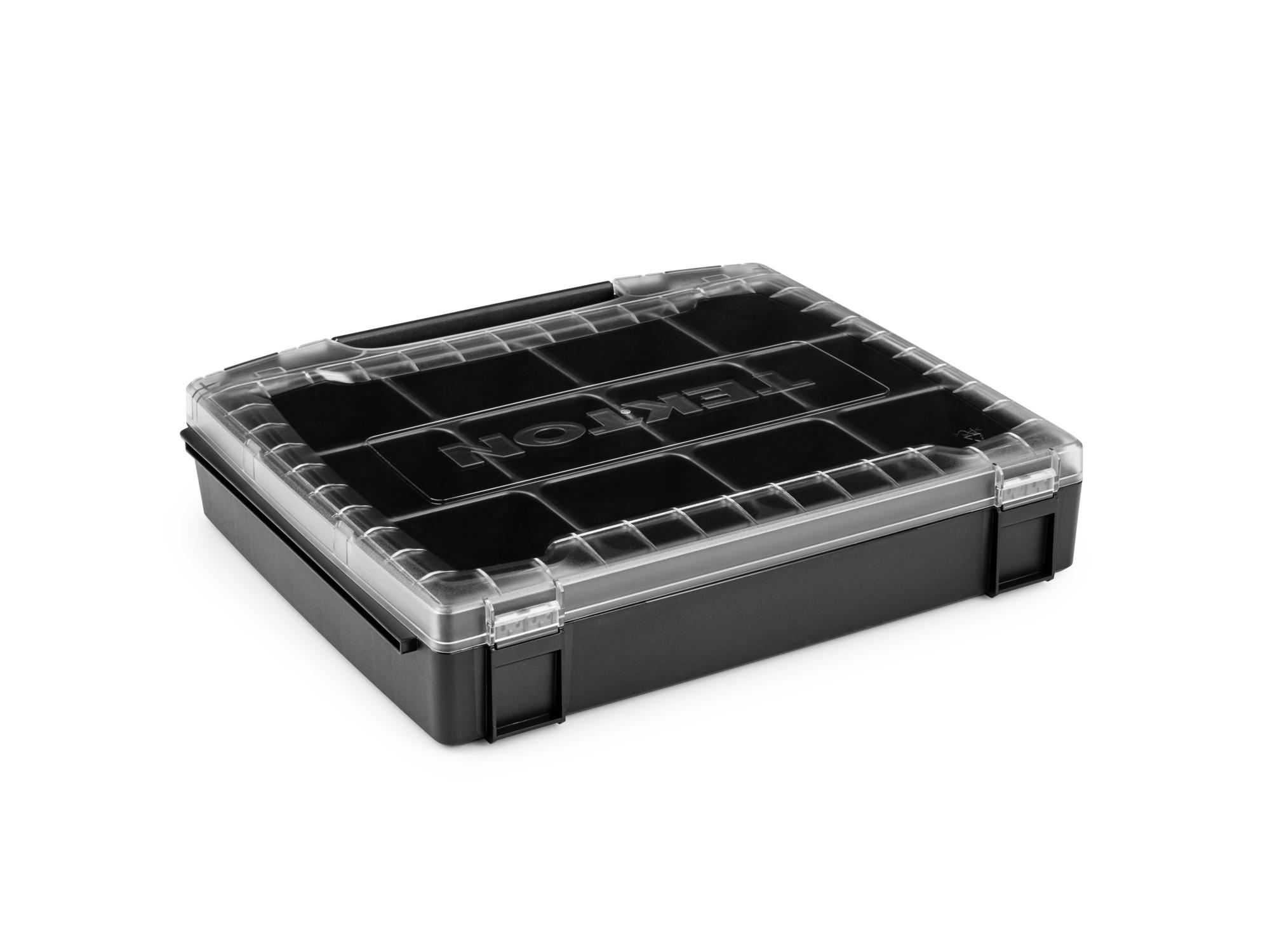 Back angle view of Tekton stacking organization system set. Item #OLB51413.