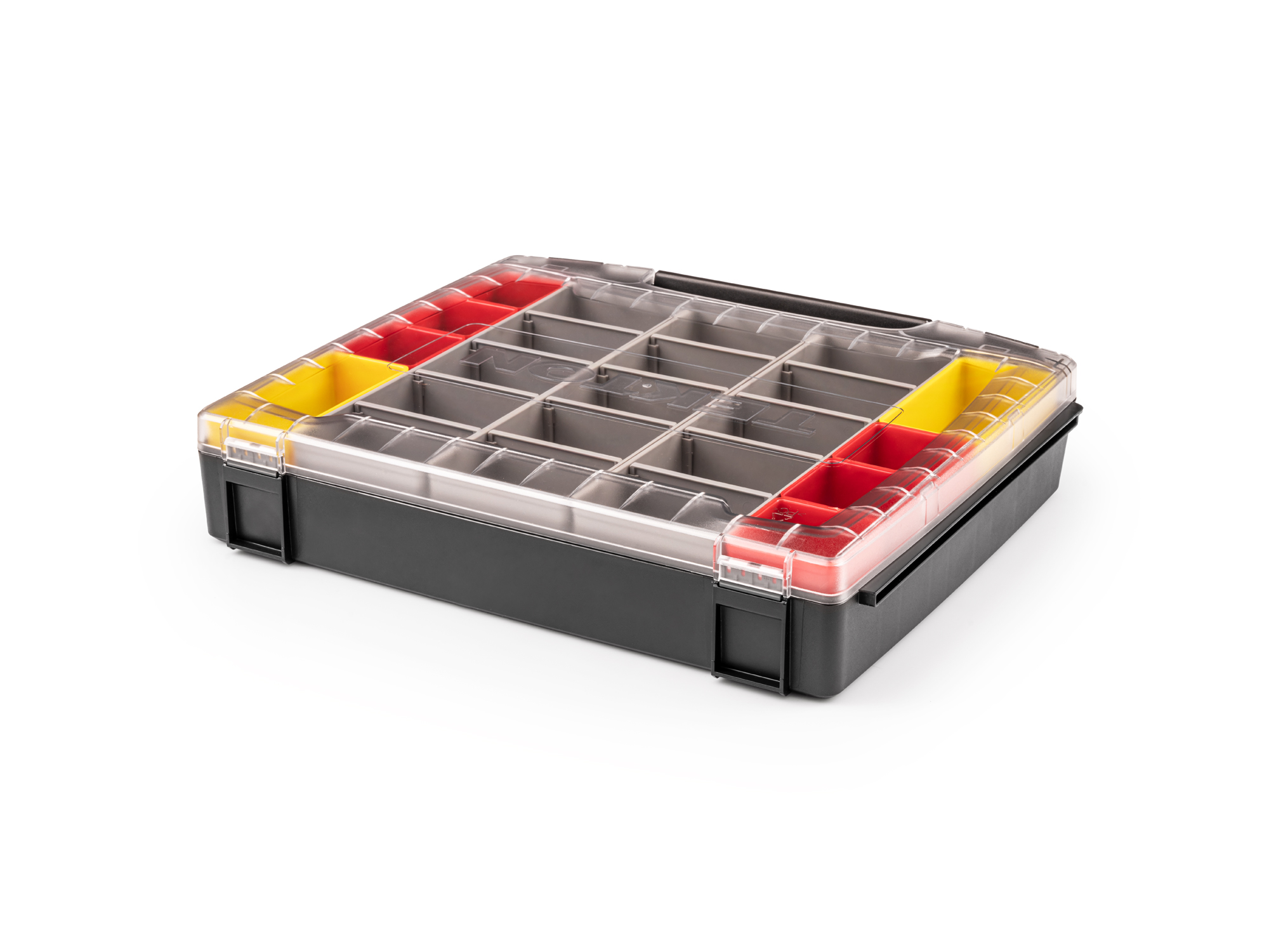 Set includes L-BOXX® compatible lidded drawer, 6 red organizer bins, 2 yellow organizer bins, and 3 gray organizer bins. OLB51711.