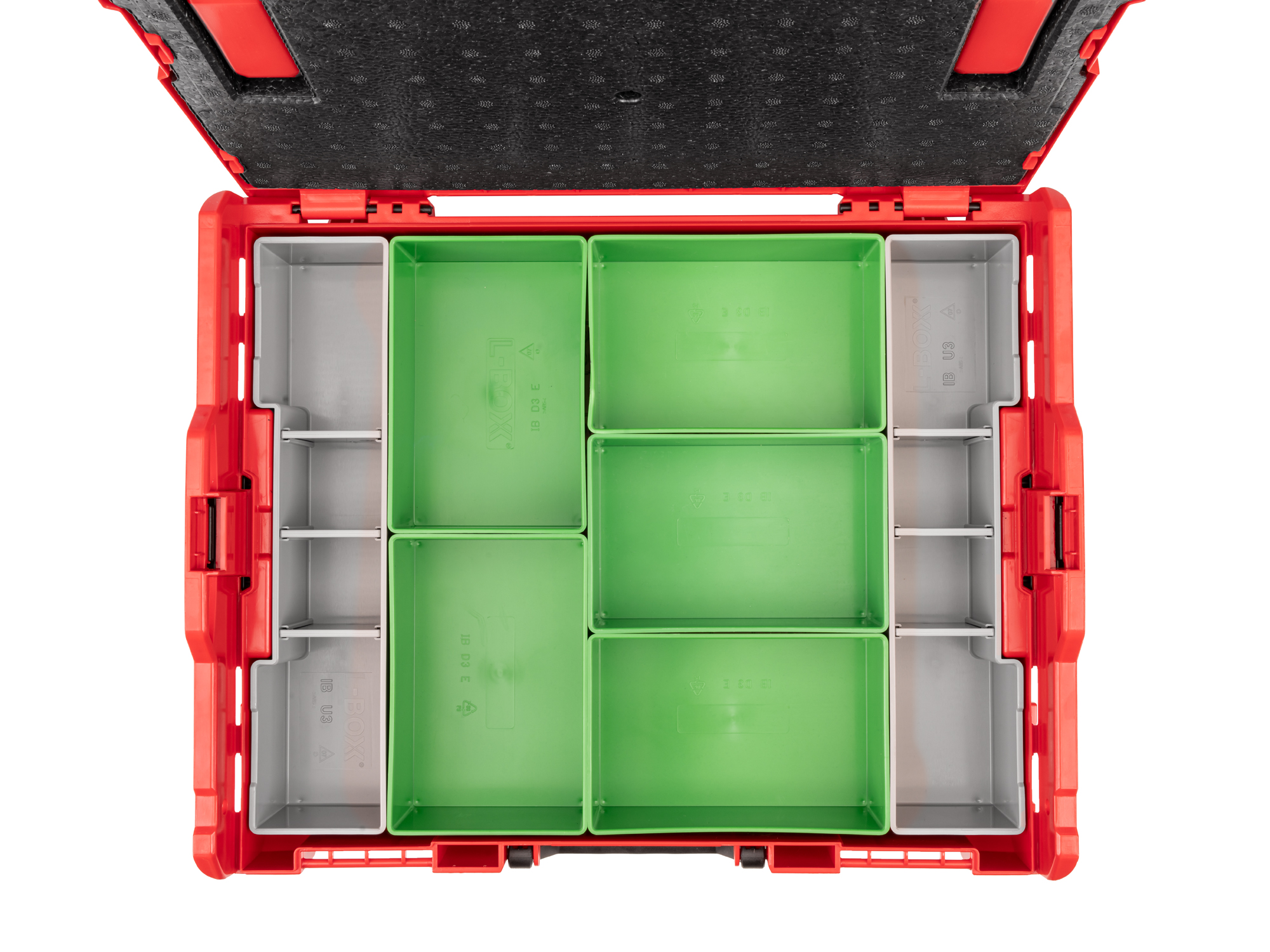 Stacking Tool Box (L-BOXX 1) with 7-Piece Organizer Bin Set | TEKTON