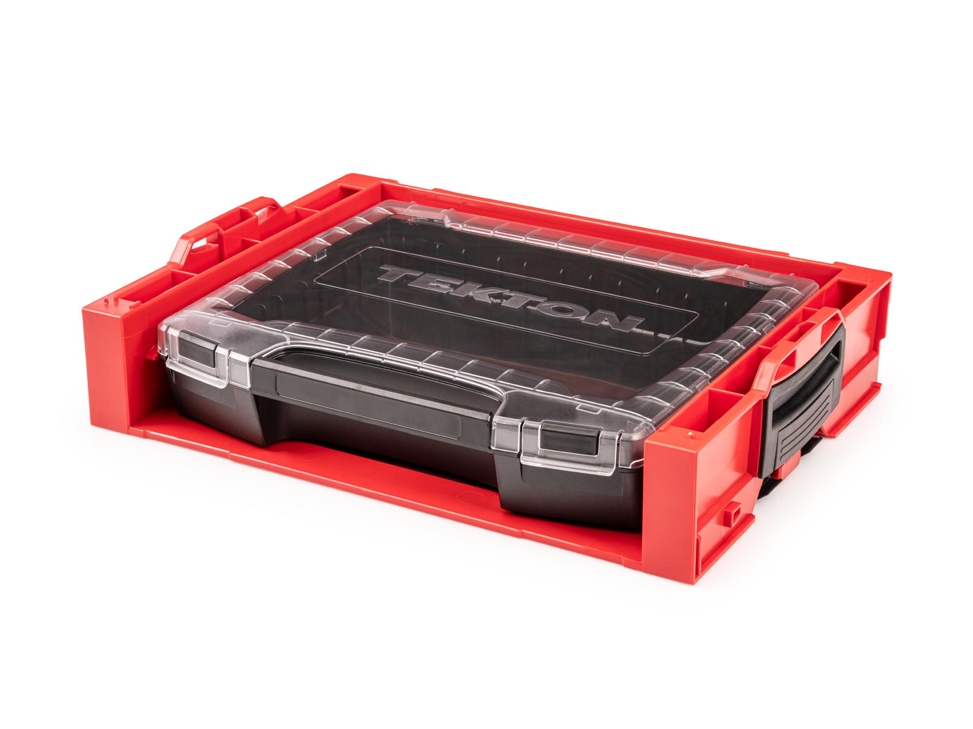Front-right angle view of Tekton stacking organization system set. Item #OLB94000.