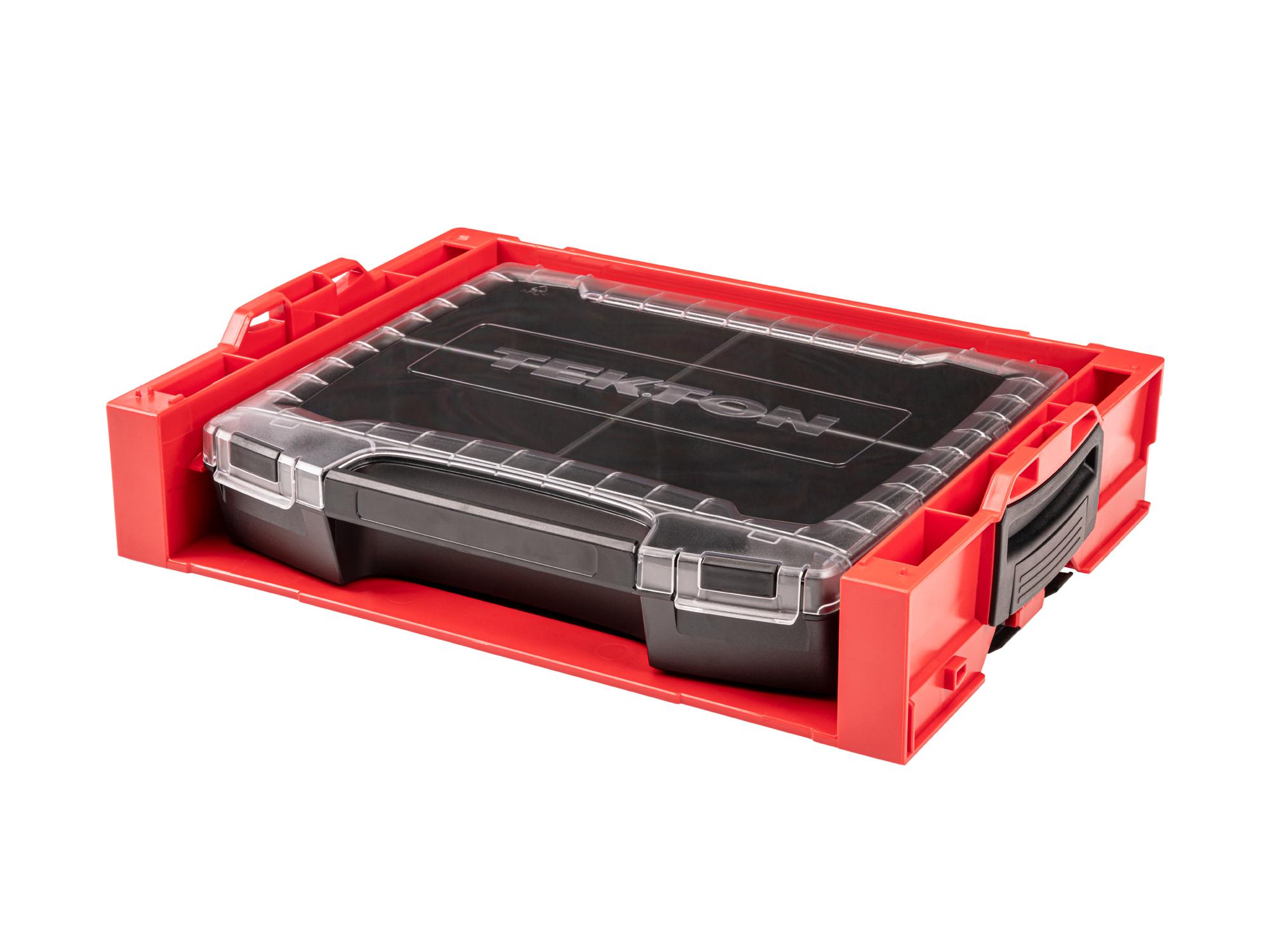 Front-right angle view of Tekton stacking organization system set. Item #OLB94001.