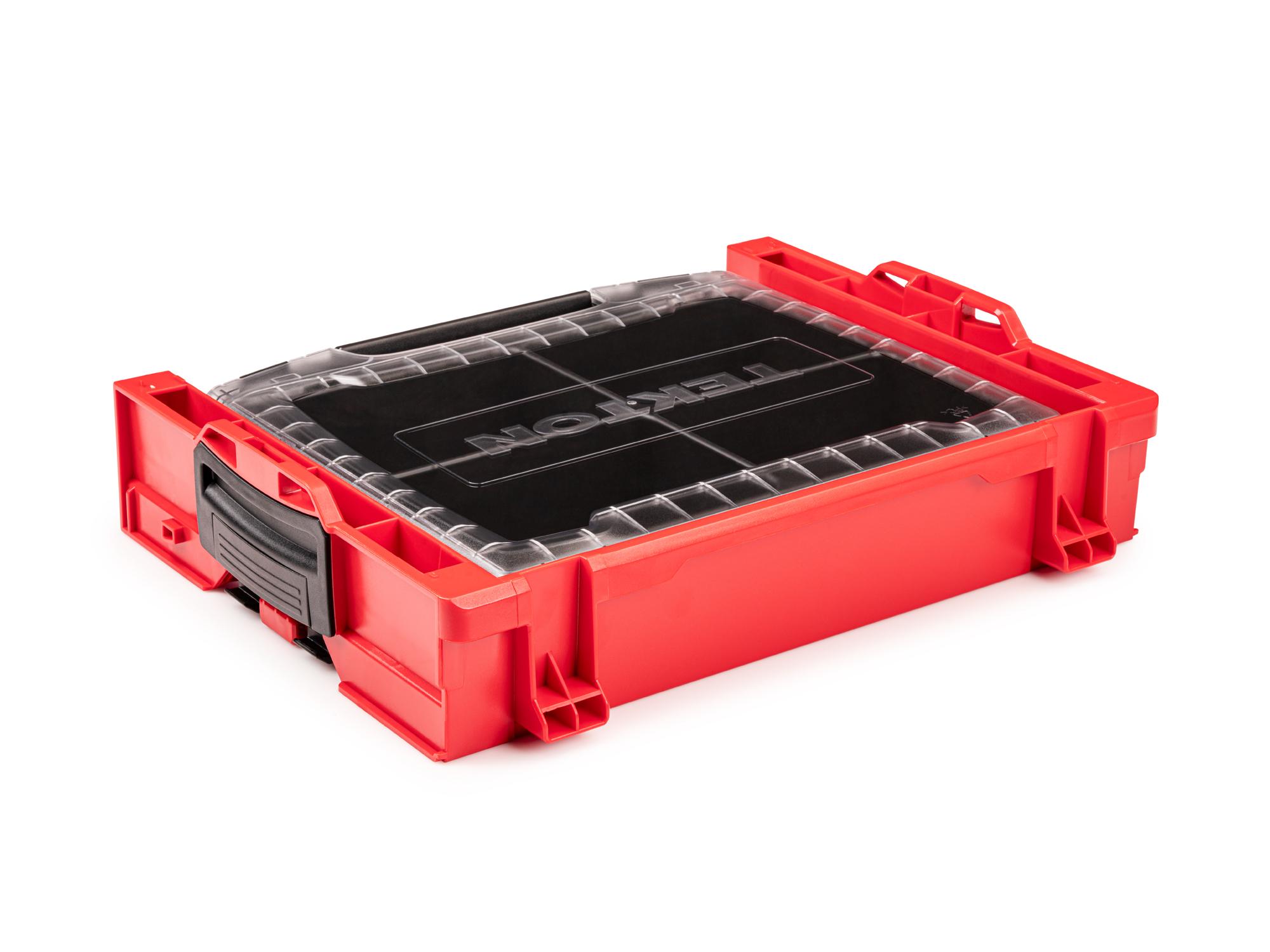 Back angle view of Tekton stacking organization system set. Item #OLB94001.