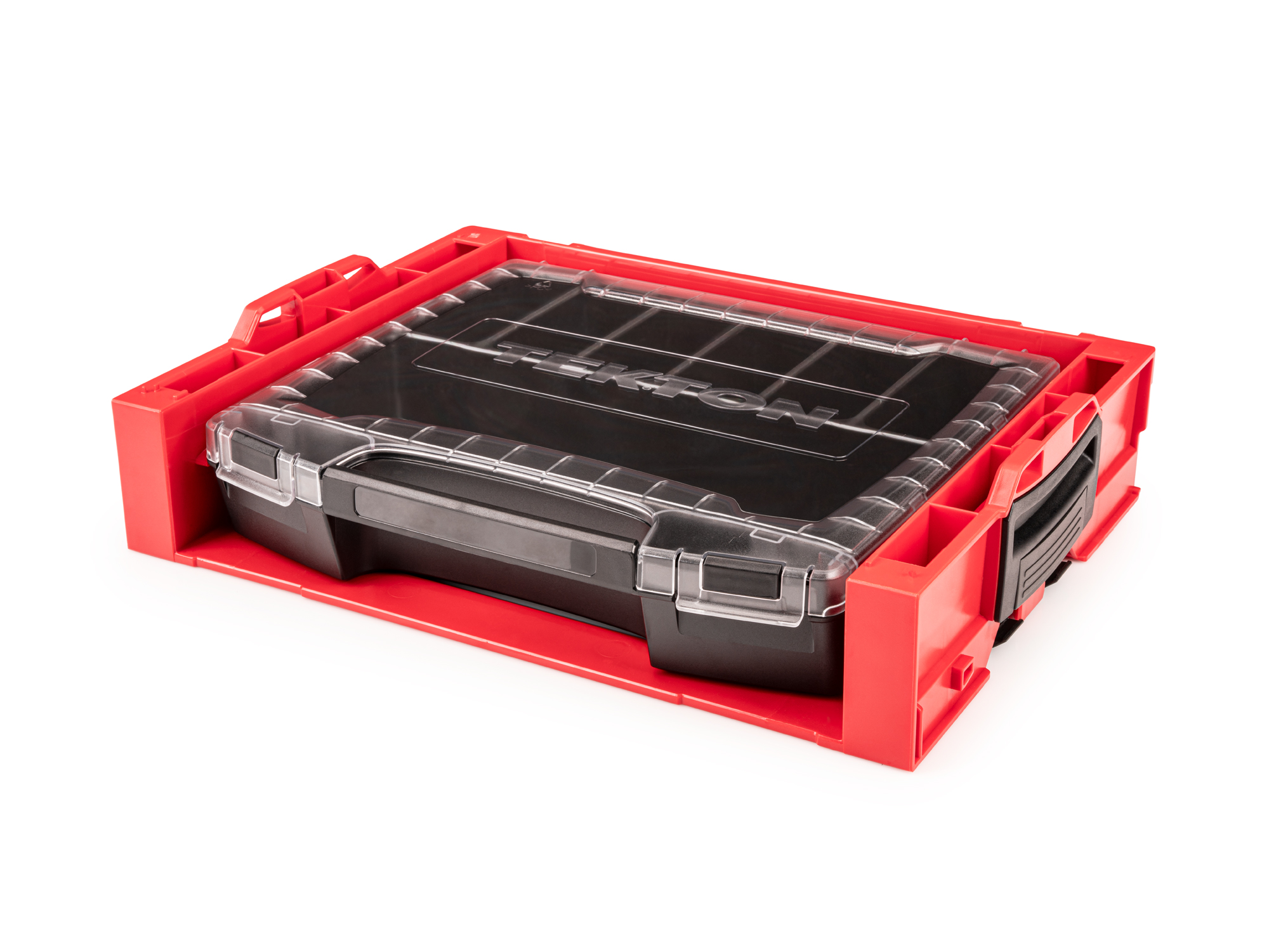 Lidded Drawer with 7-Cavity Parts Tray in Stacking Rack | TEKTON