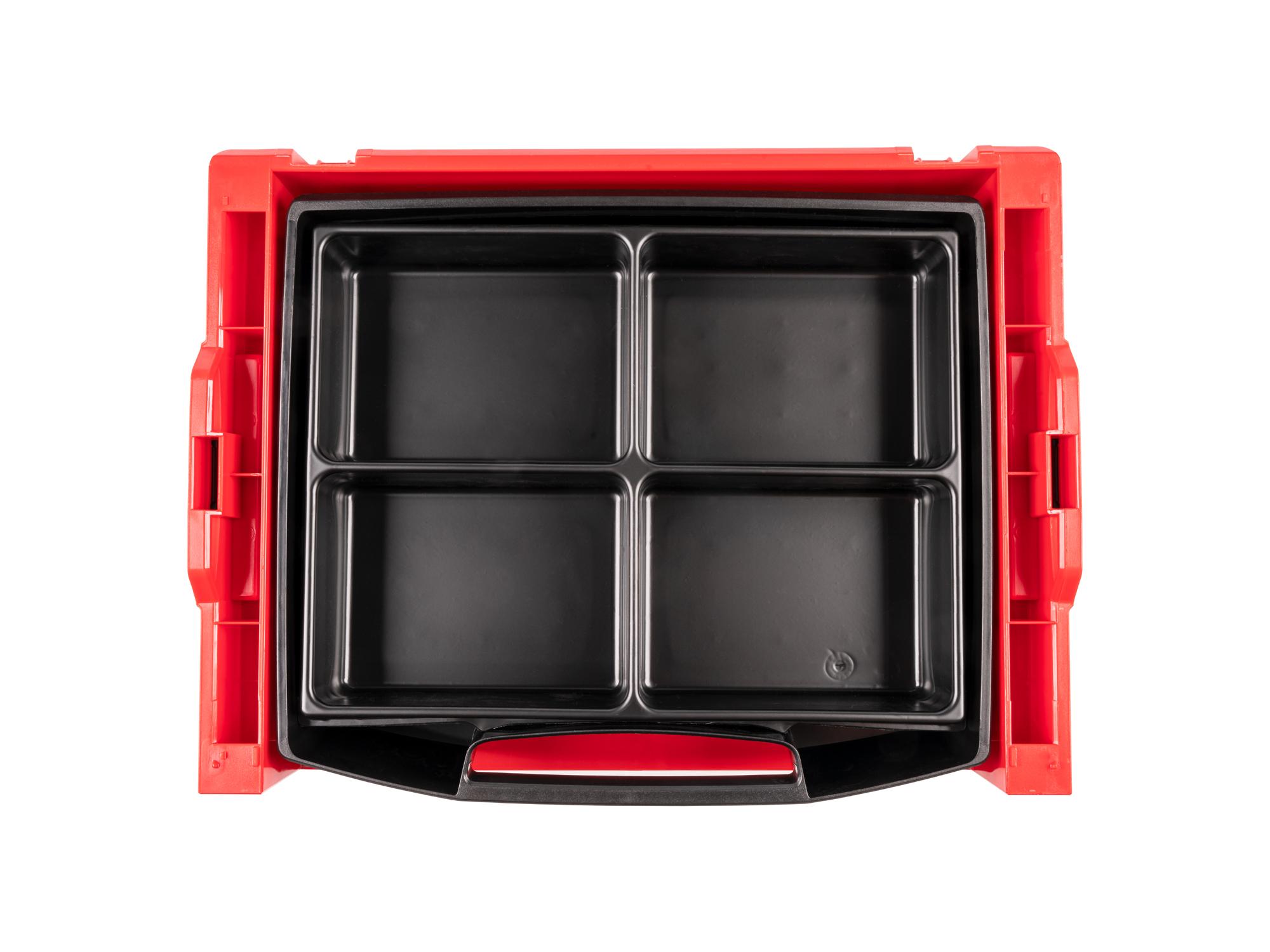 Front view of Tekton stacking organization system set. Item #OLB94011.