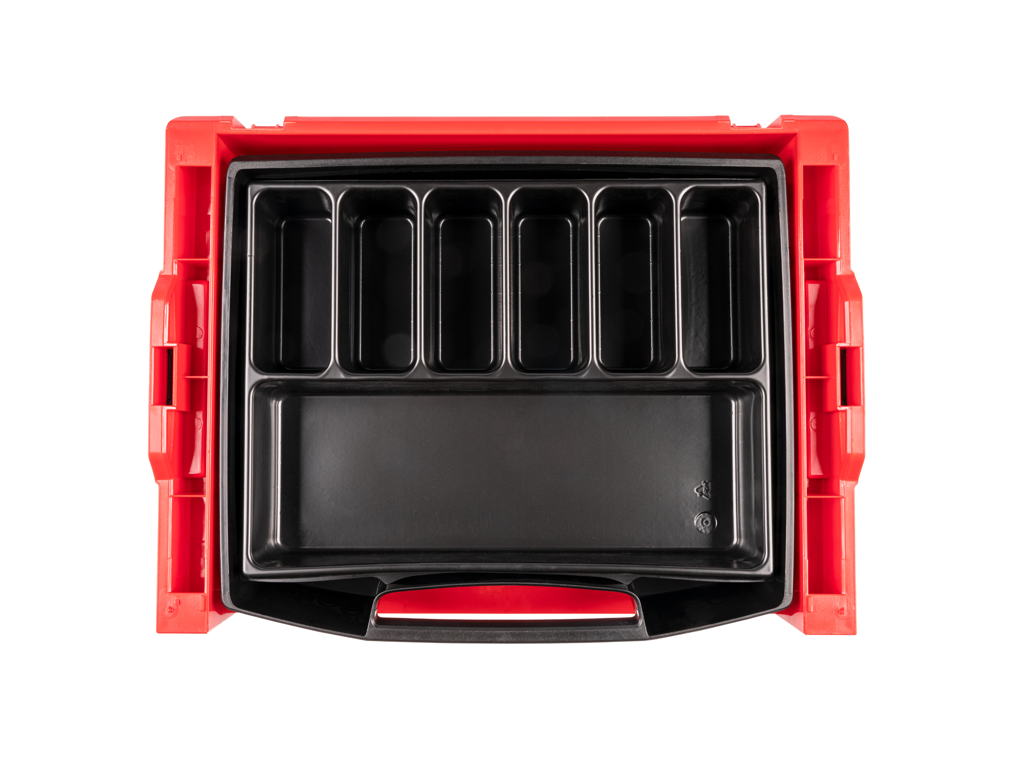 Organize small parts in an open-top drawer with 7-cavity parts tray and drawer rack that's compatible with the L-BOXX® family of products. OLB94012.