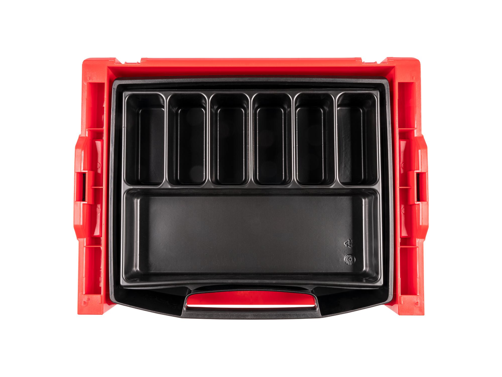 Front view of Tekton stacking organization system set. Item #OLB94012.