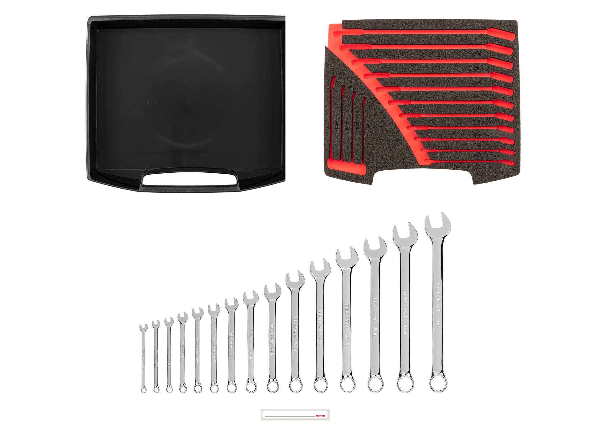 15-Piece Combination Wrench Set with Drawer and Foam | TEKTON