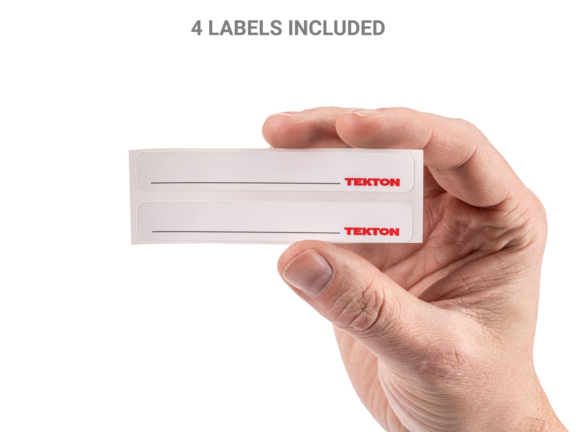Person holding Tekton stacking organization system. Item #OLB98003