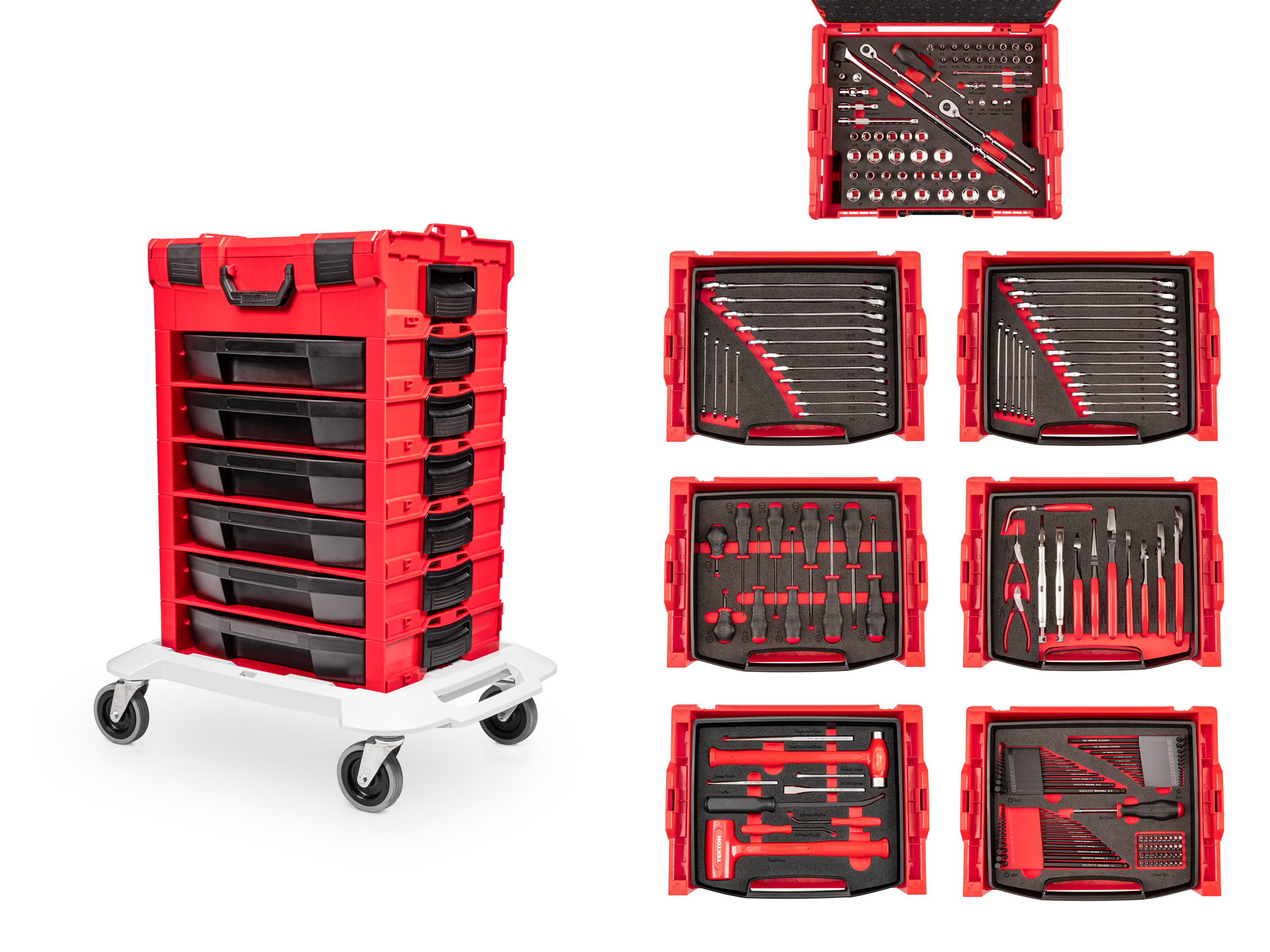 248-Piece Tool Set in Modular Stacking Tool Cart (6-Drawer)