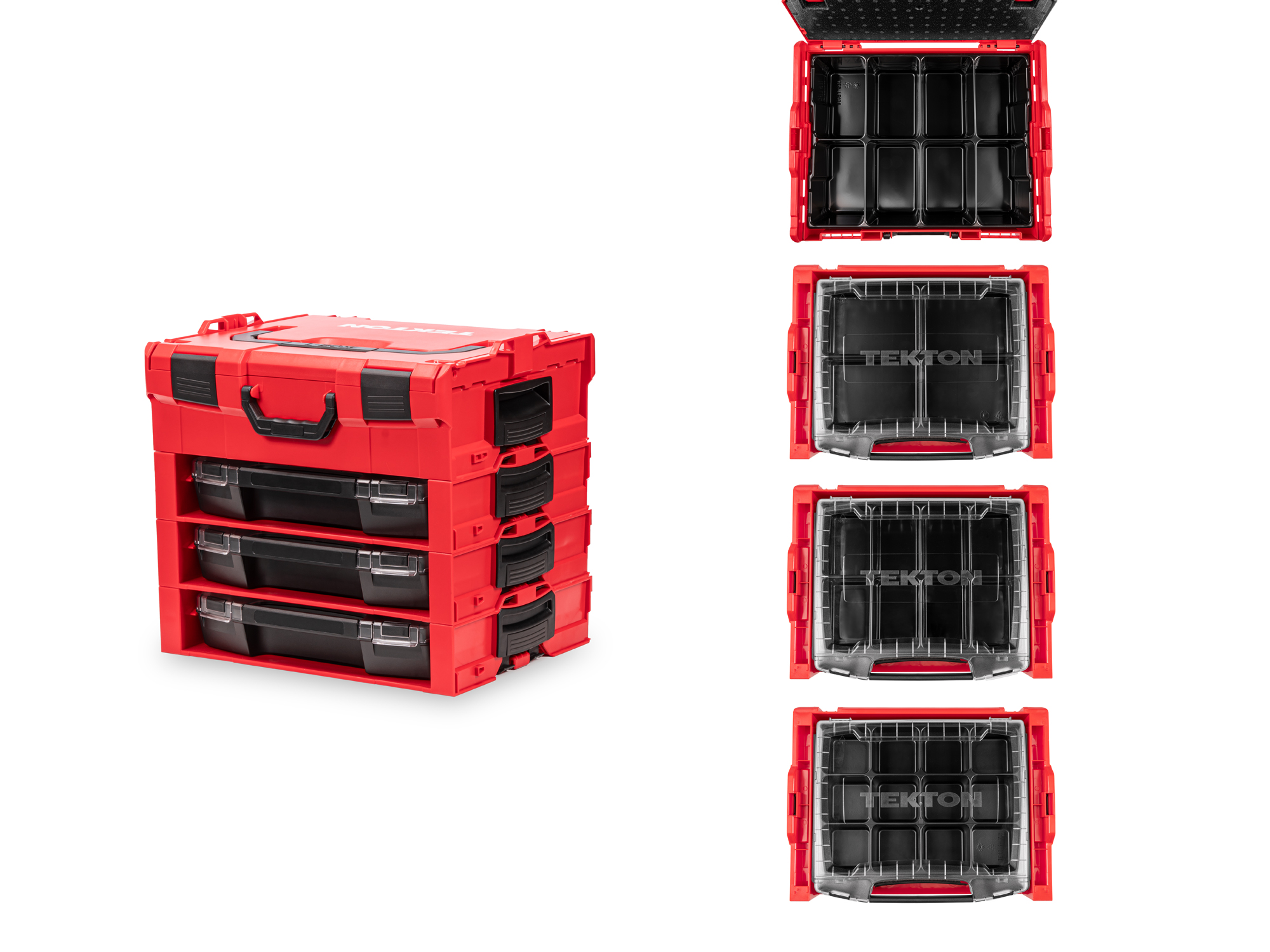 3-Drawer Modular Stacking Parts Rack with Tool Box