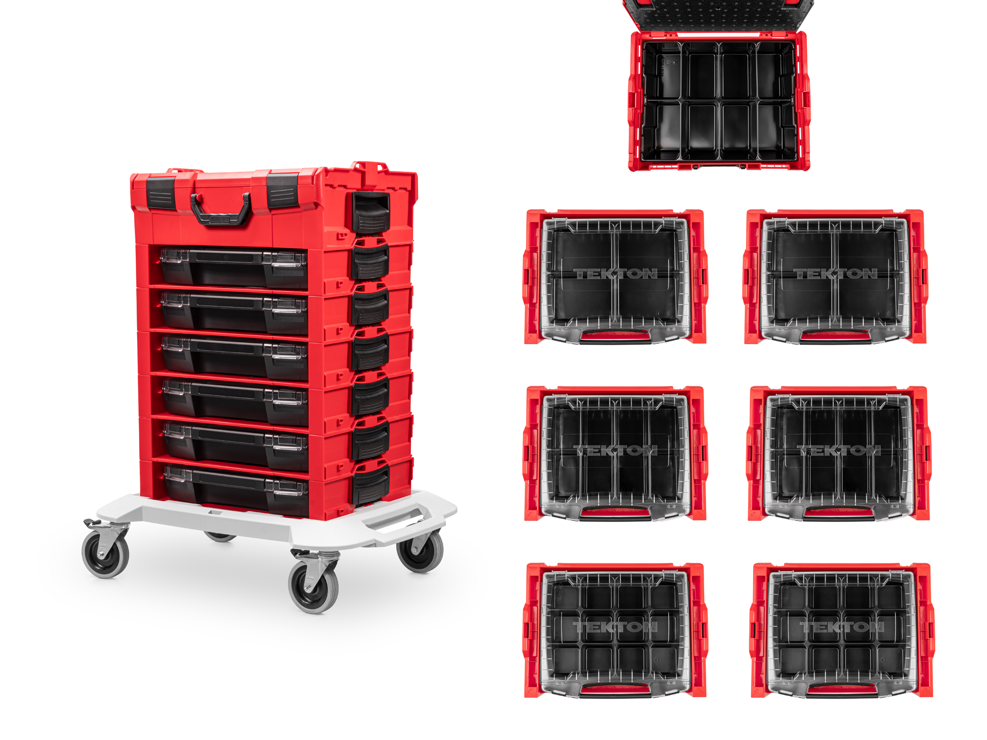 TEKTON 6-Drawer Modular Stacking Parts Organizer Cart