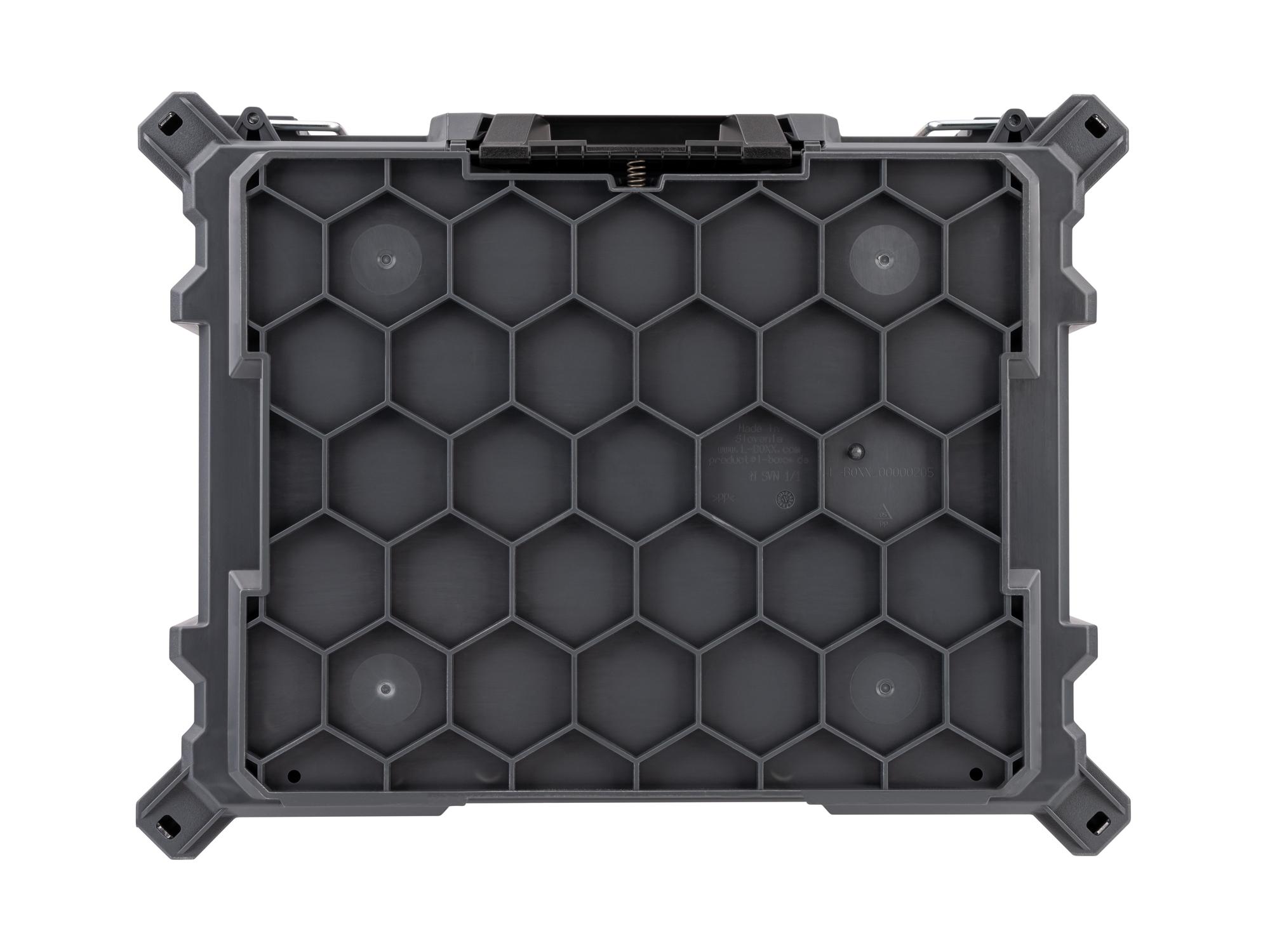 Bottom view of slate gray Tekton RIG 5-Drawer Unit. OLC52520