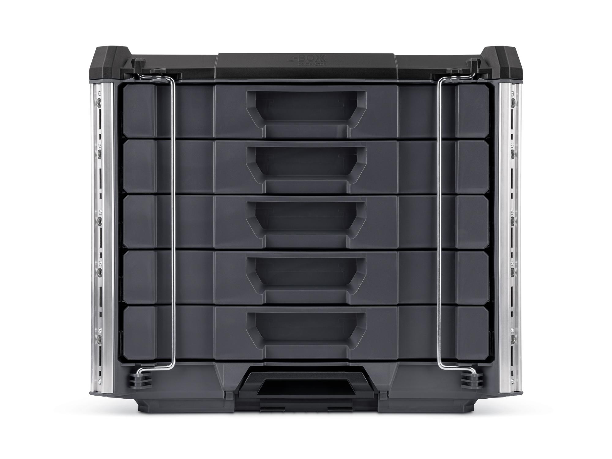 Front view of slate gray Tekton RIG 5-Drawer Unit. OLC52520