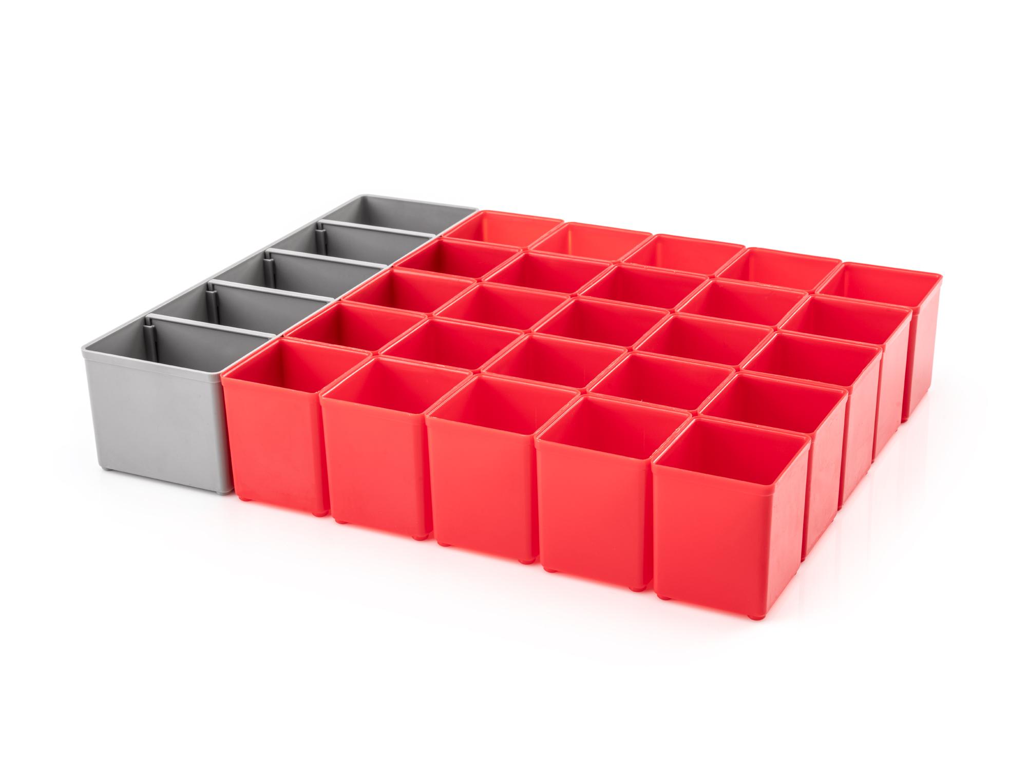 Front-right angle view of Tekton stacking organization system set. Item #OLM95026