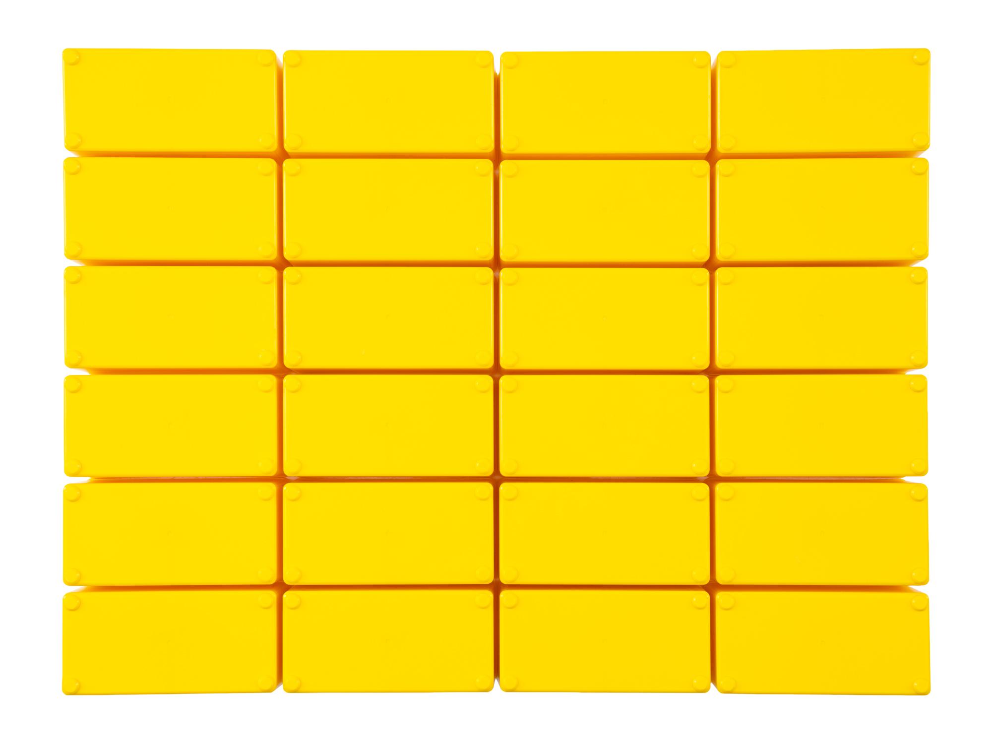 Bottom view of yellow Tekton organizer bin set, 24-piece (2.5 inch height). OLM95031