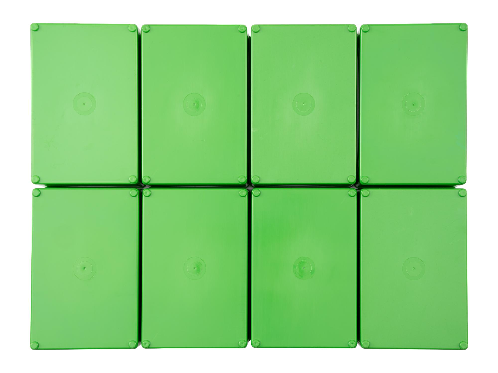 Bottom view of green Tekton organizer bin set, 8-piece (2.5 inch height). OLM95033
