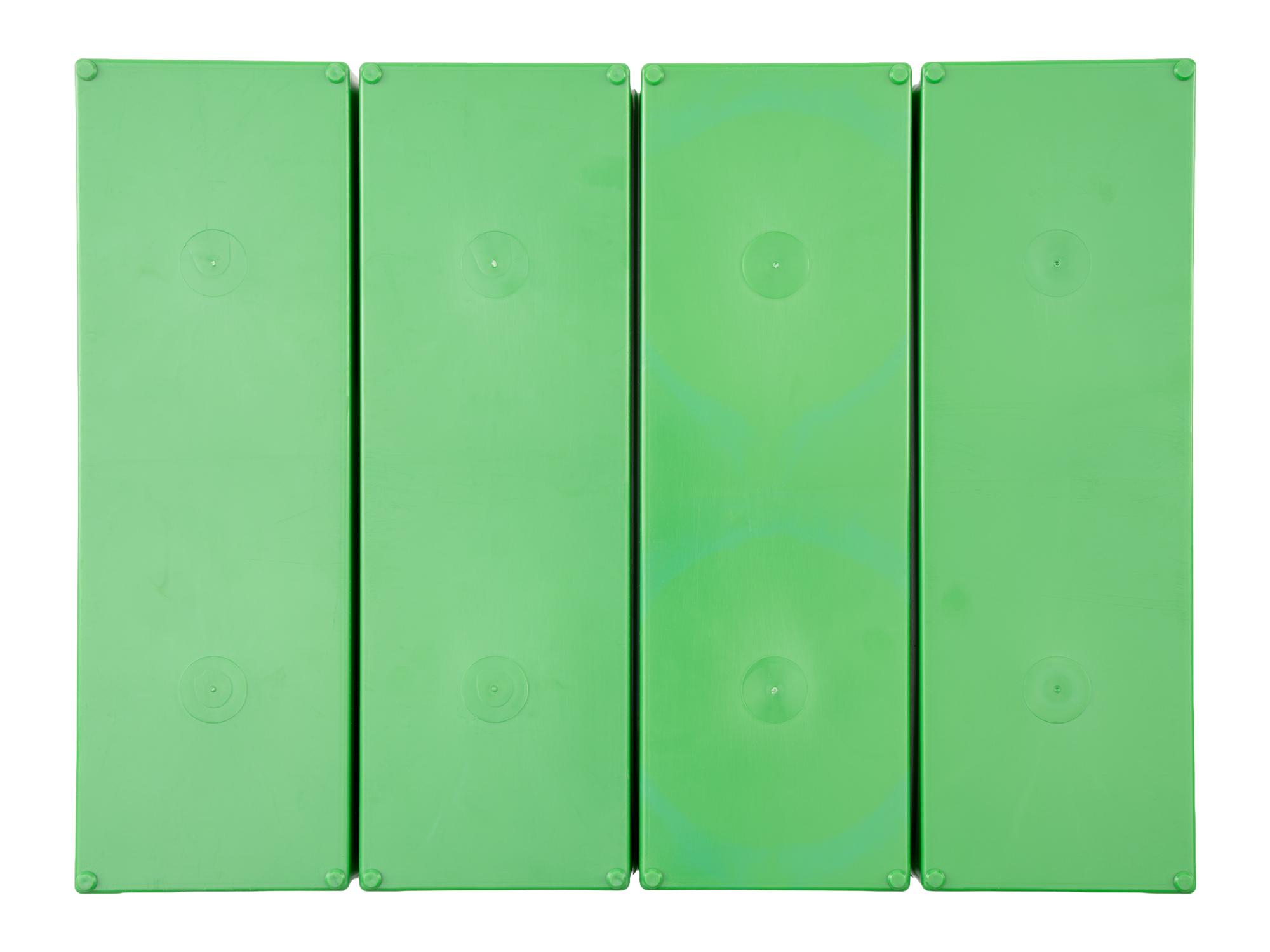 Bottom view of green Tekton organizer bin set, 4-piece (2.5 inch height). OLM95035