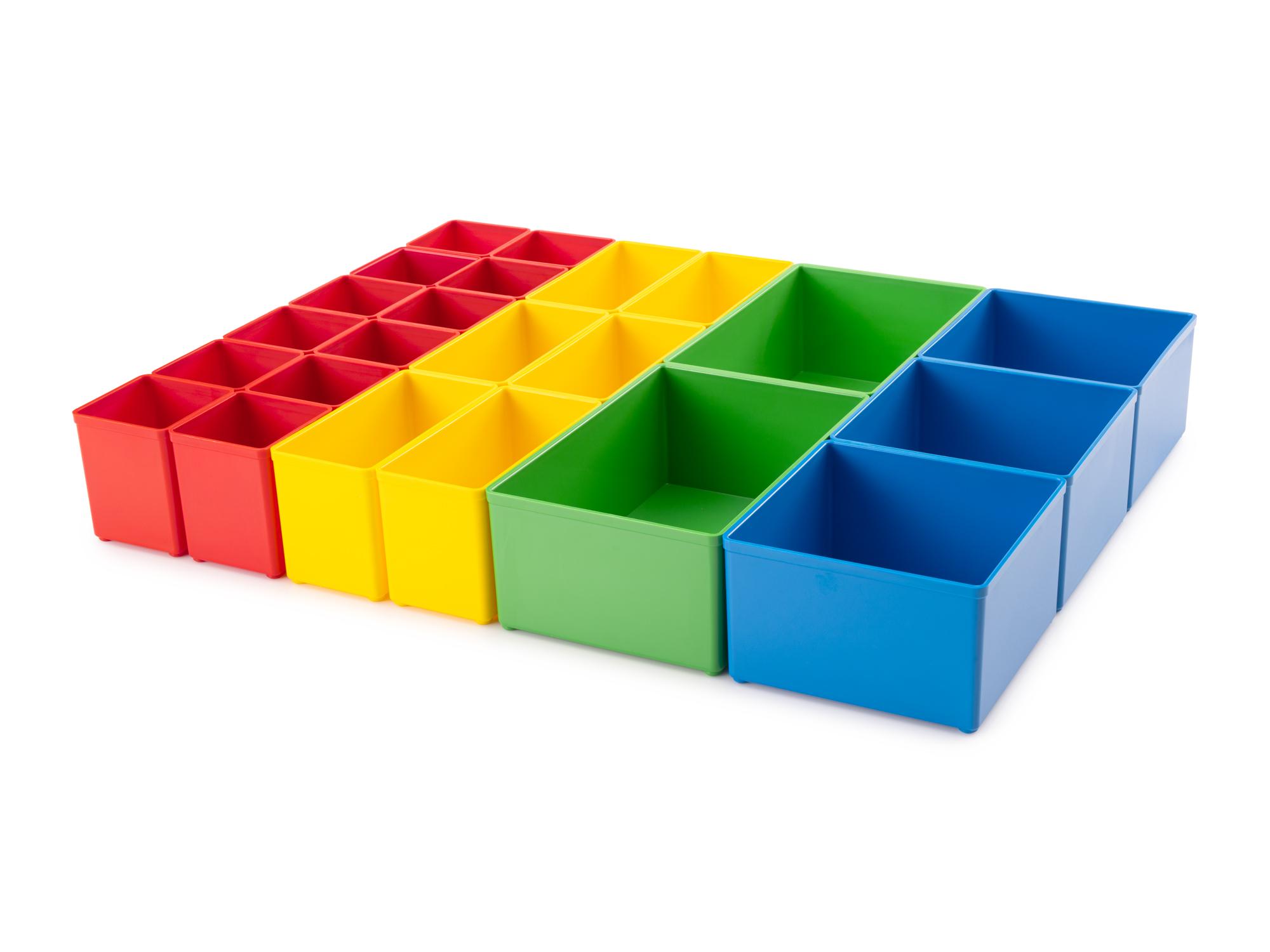 Angled view of Tekton organizer bin set, 23-piece (2.5 inch height). OLM95036