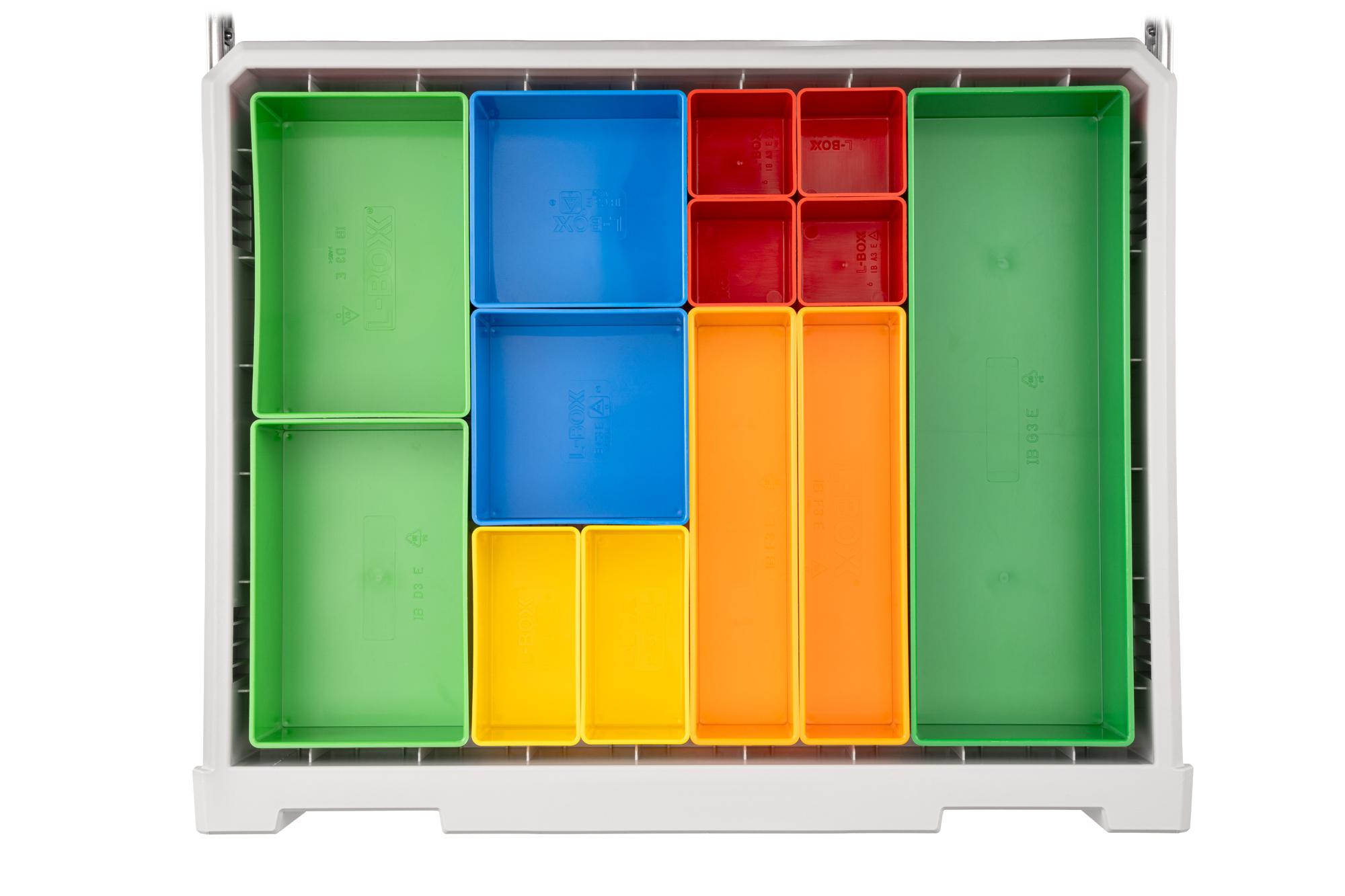 Top view of Tekton organizer bin set, 13-piece (2.5 inch height). OLM95037