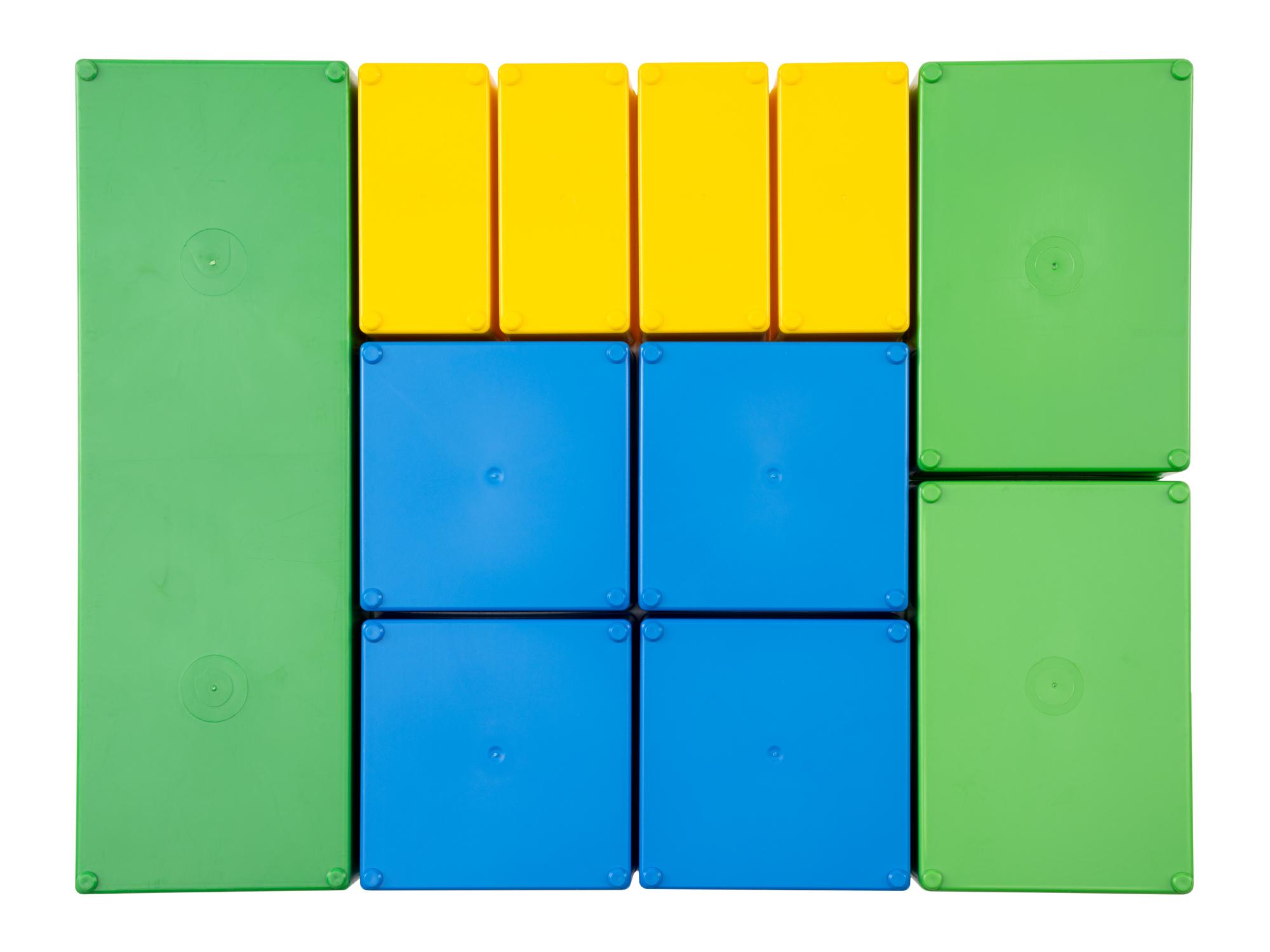 Bottom view of multicolor Tekton organizer bin set, 11-piece. OLM95039