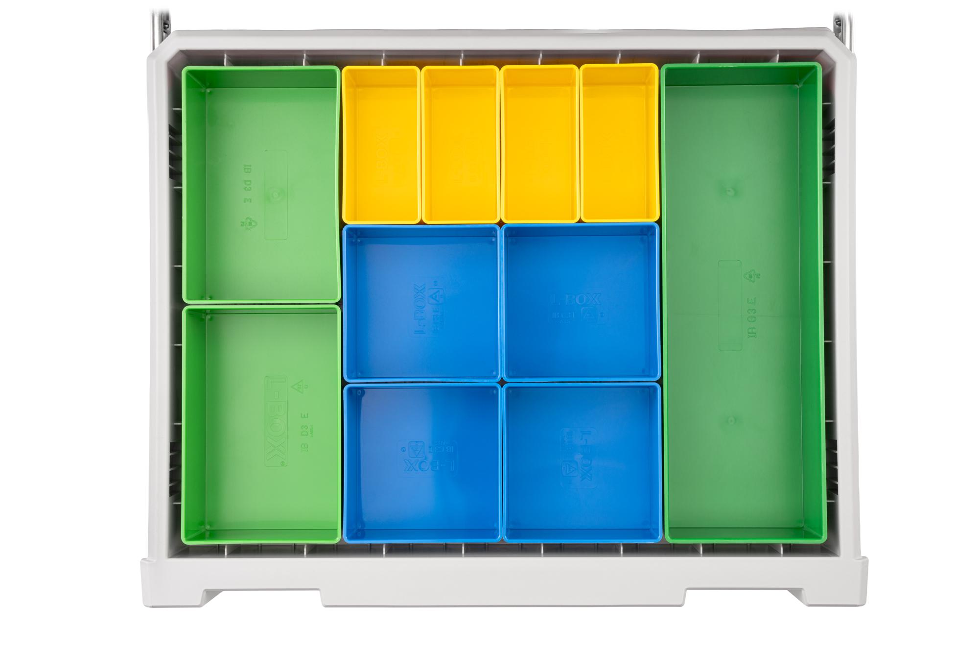 Top view of Tekton organizer bin set, 11-piece (2.5 inch height). OLM95039