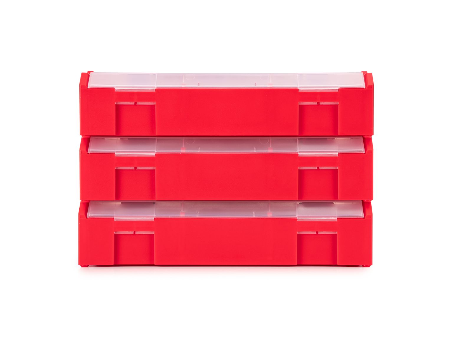 TEKTON Red Mini Stacking Tool Box Set with Dividers, 3-Piece (L-BOXX Mini)