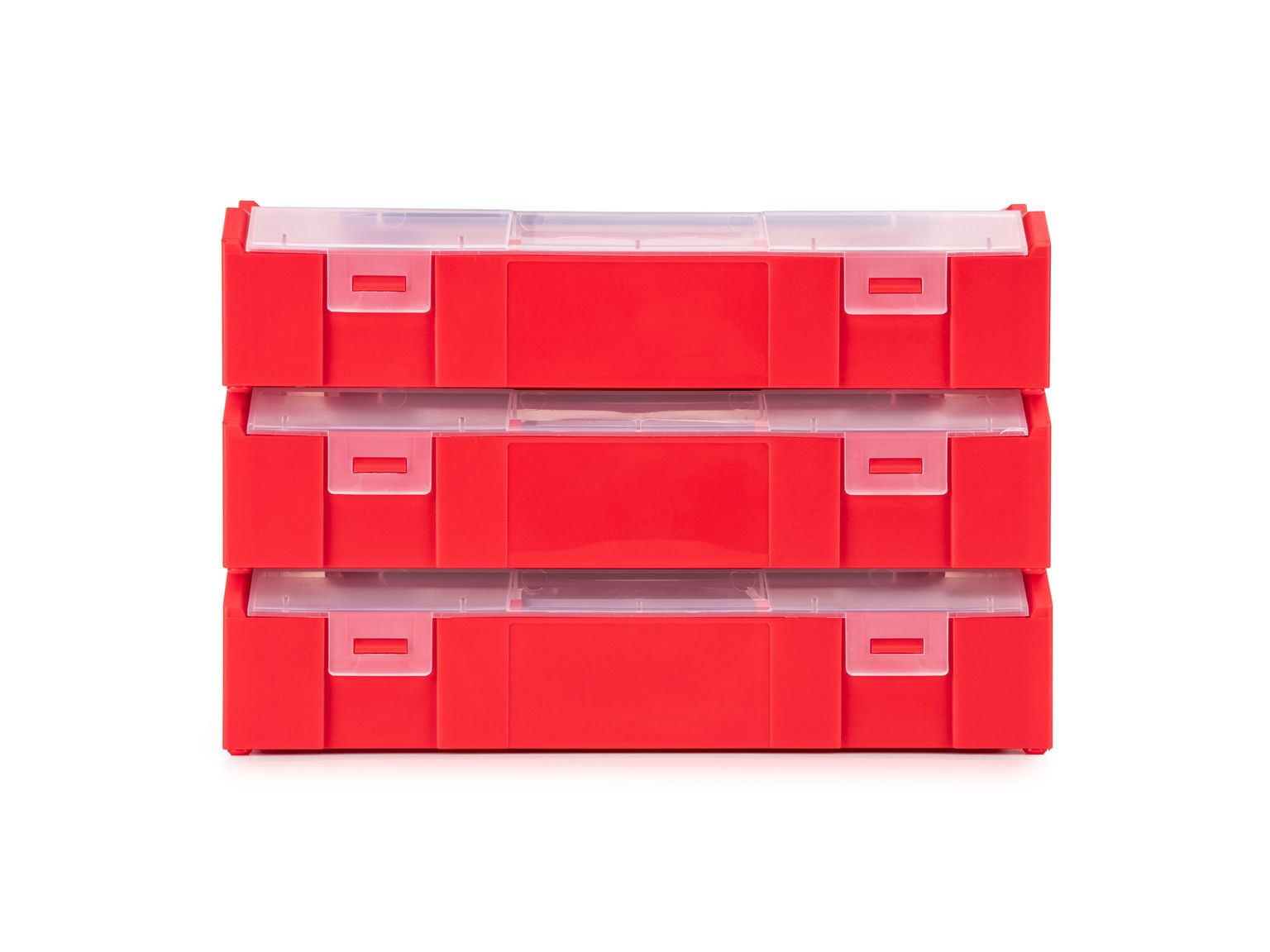 TEKTON Red Mini Stacking Tool Box Set with Dividers, 3-Piece (L-BOXX Mini)