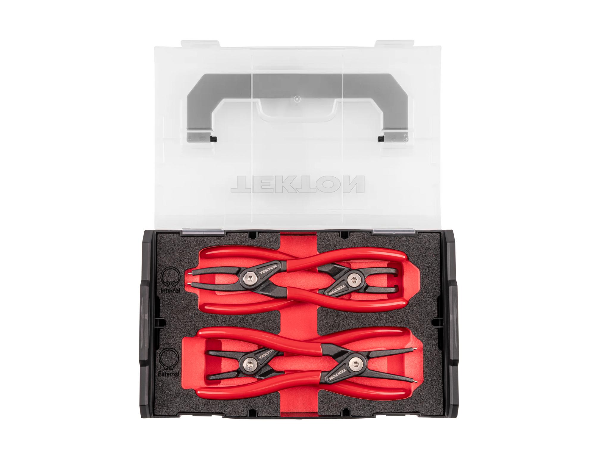 Top view of Tekton 0.070 inch tips retaining ring pliers set. Item #PRR96001