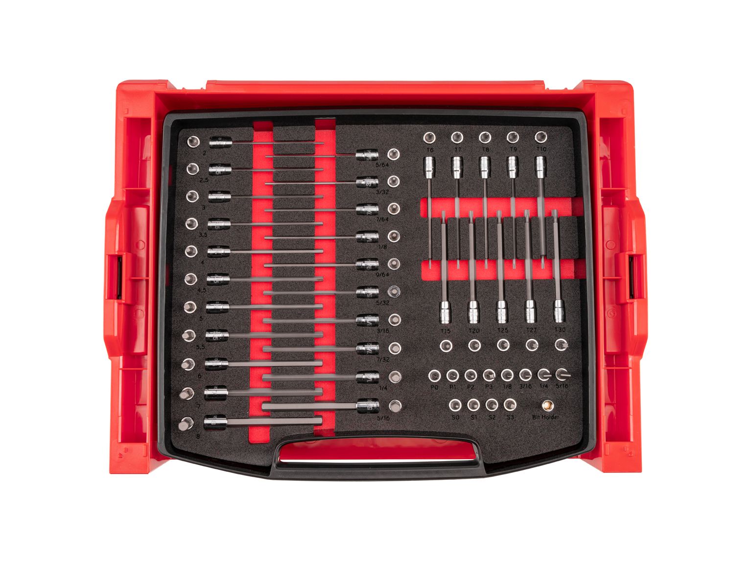 Top view of Tekton stacking organization system set. Item #SHB90701