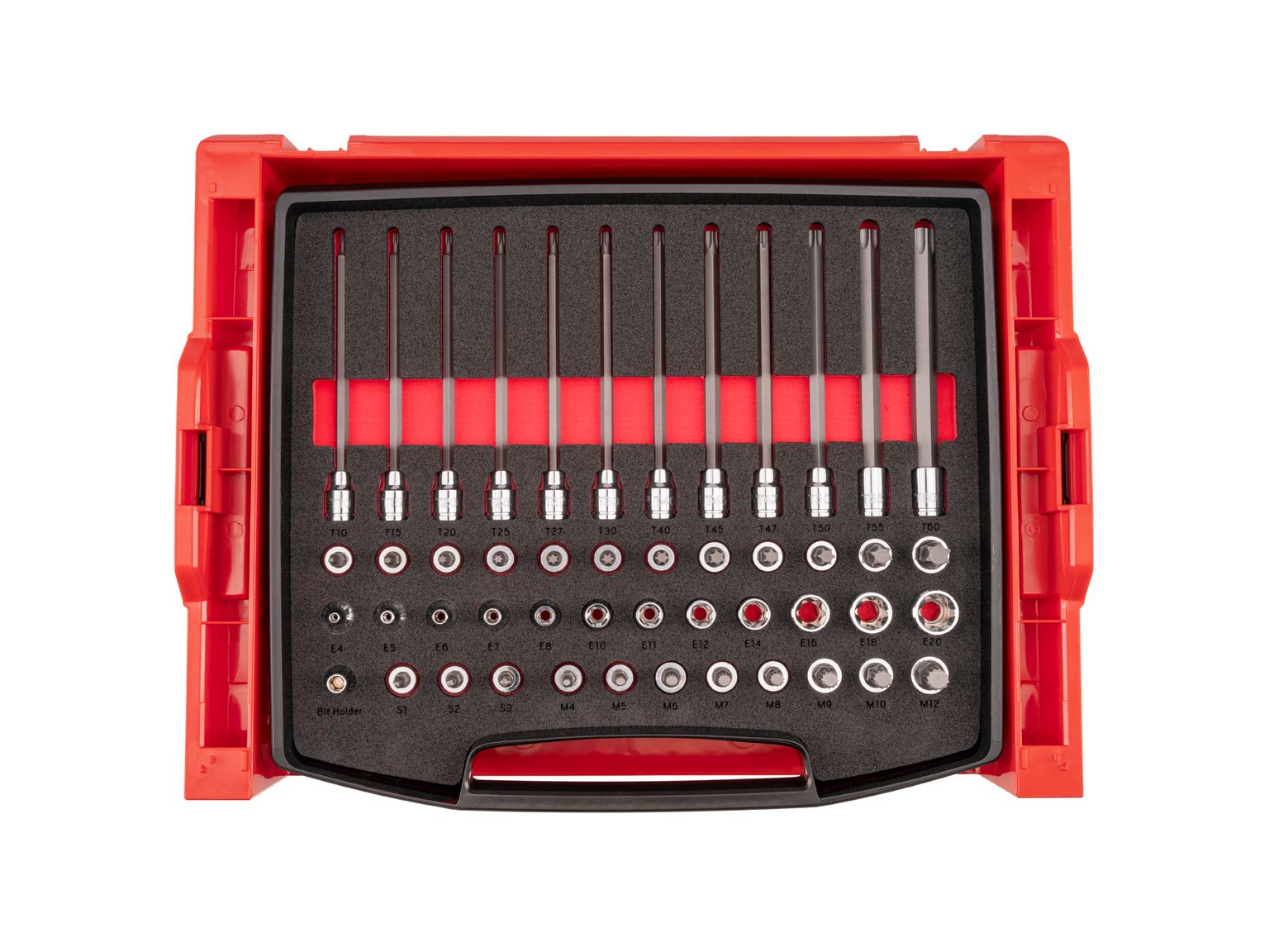 Top view of Tekton stacking organization system set. Item #SHB91707