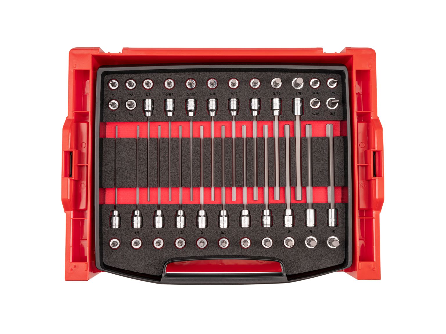 Top view of Tekton stacking organization system set. Item #SHB91708