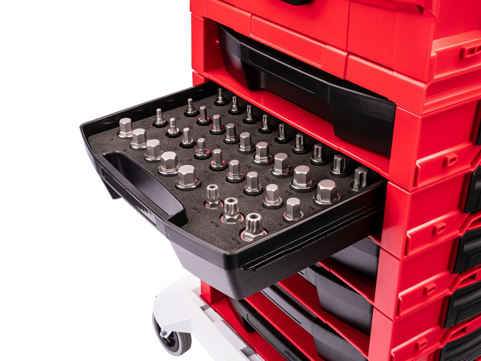 Example shown of Tekton stacking organization system set. Item #SHB92701