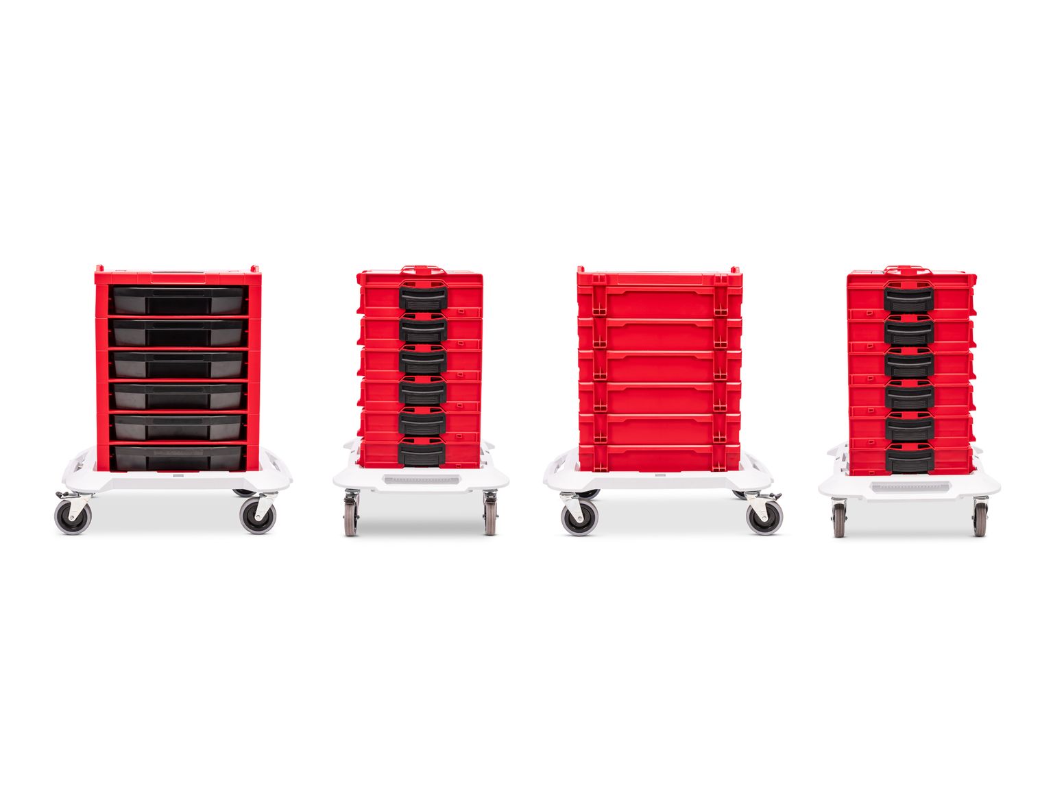 Side view of Tekton stacking organization system set. Item #SKT26300