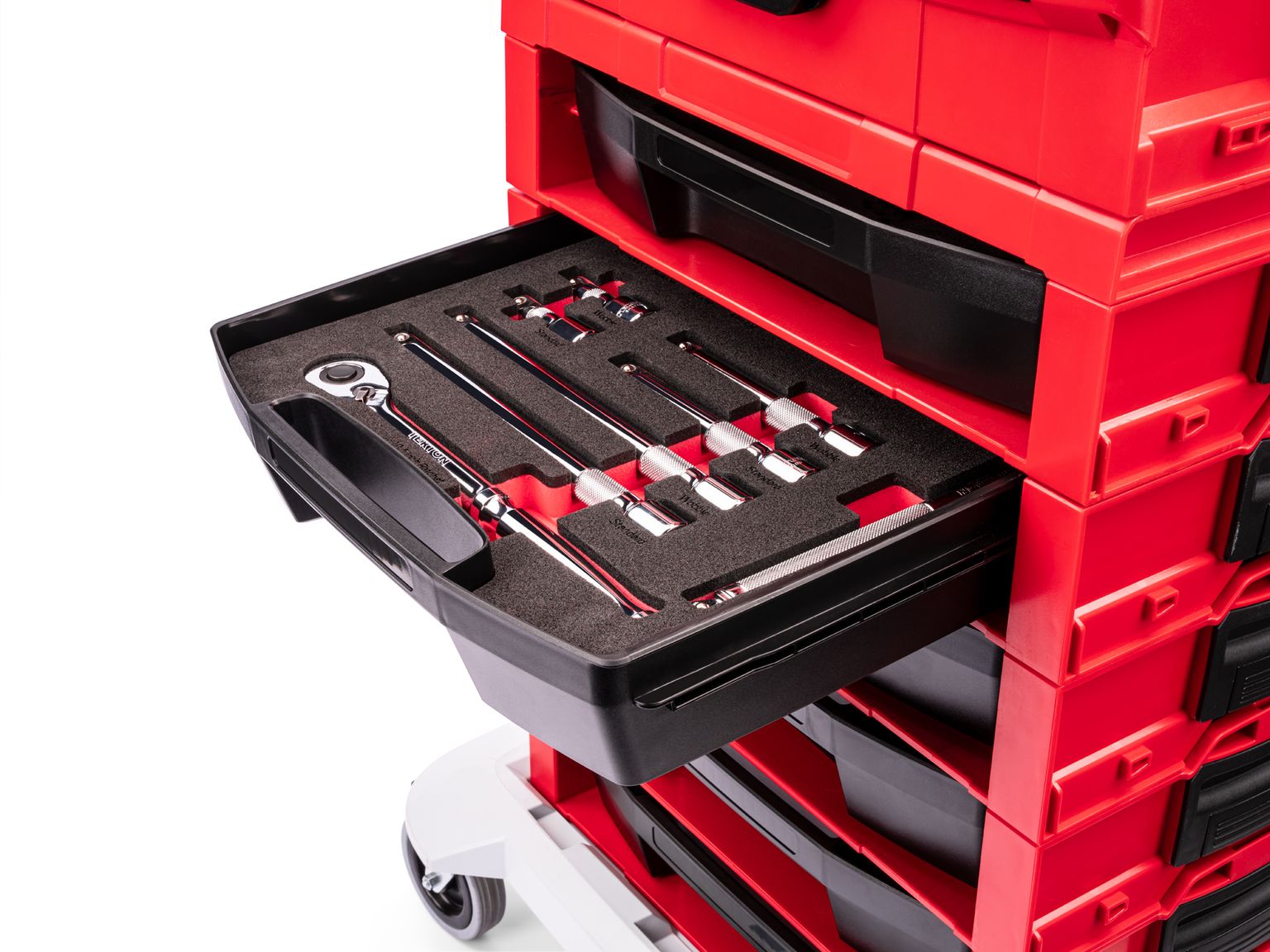 Example shown of Tekton stacking organization system set. Item #SKT26400