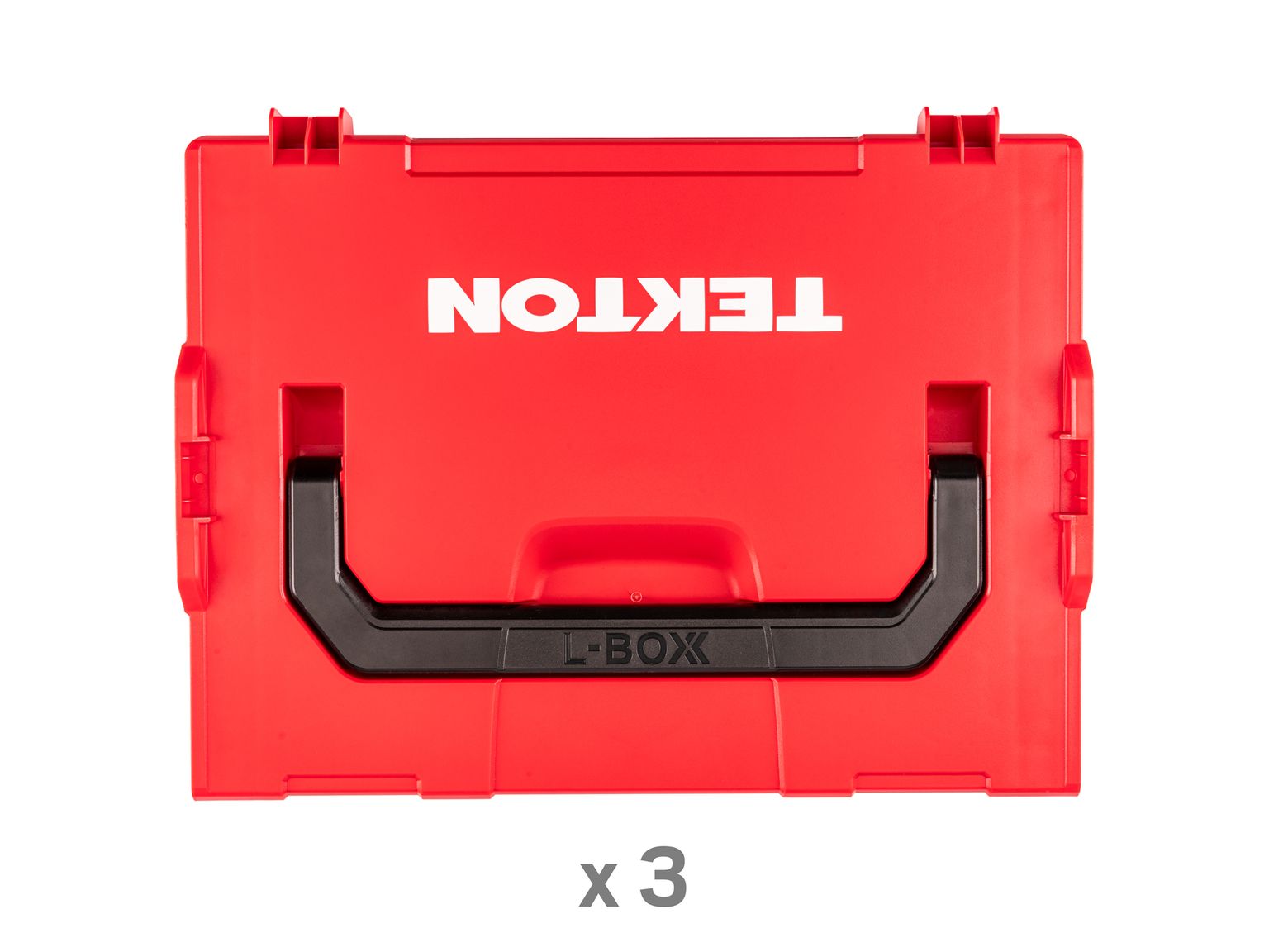 Laid out contents of Tekton stacking organization system set. Item #SKT96300