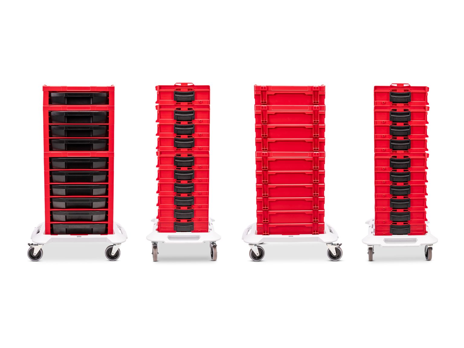 Side view of Tekton stacking organization system set. Item #SKT96300