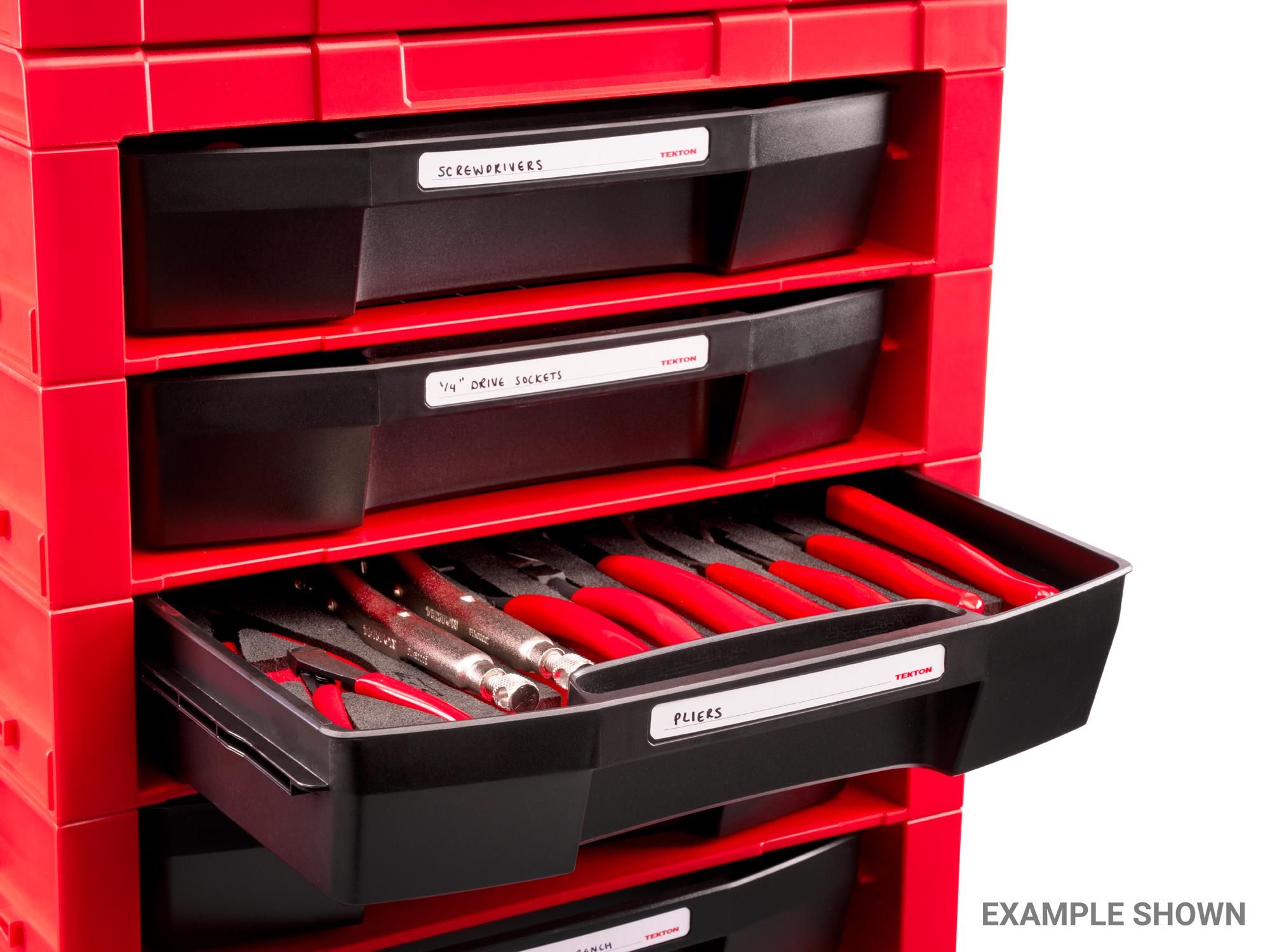 Example shown of Tekton stacking organization system set. Item #XPC00008