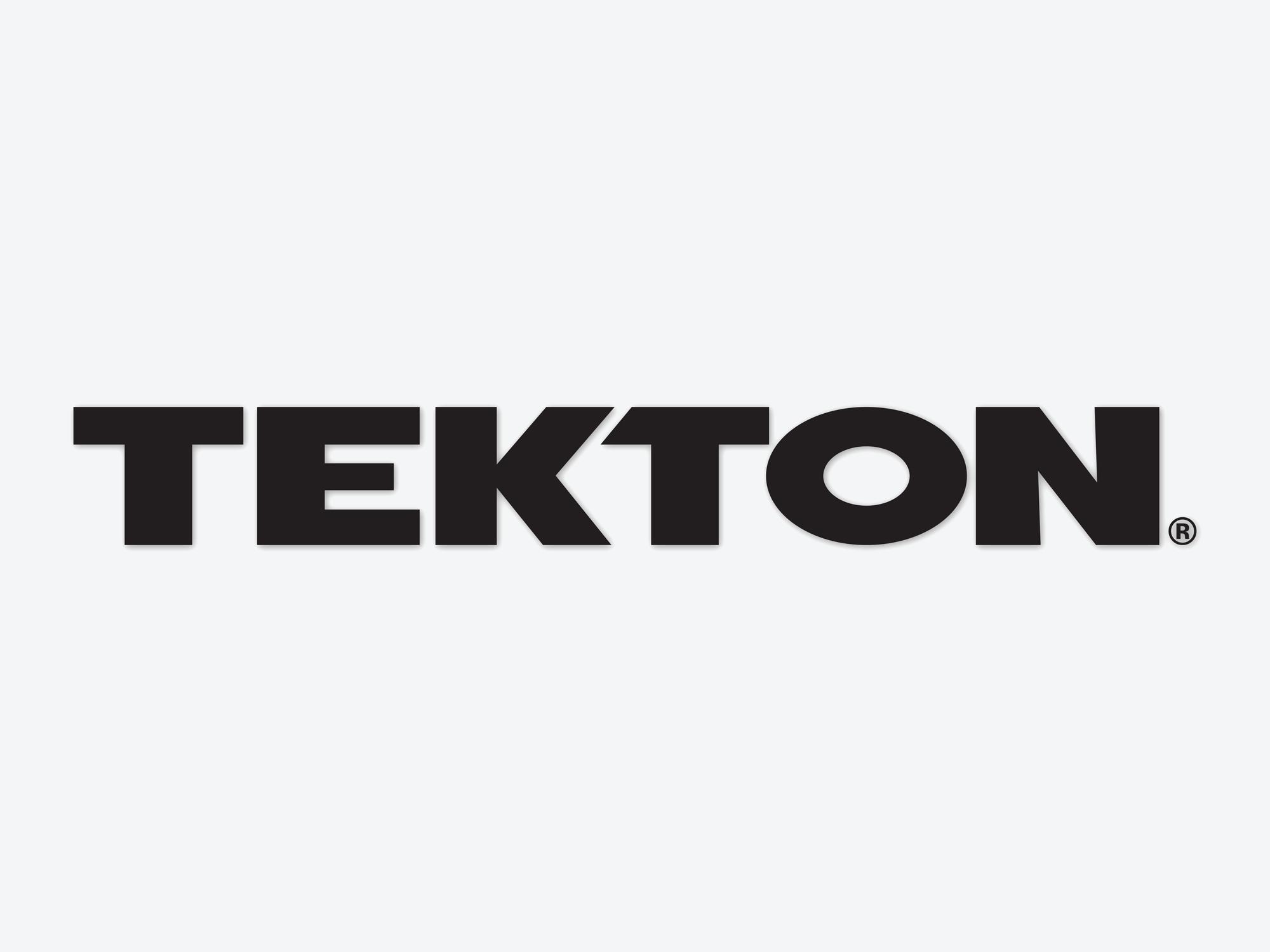 Front view of black Tekton sticker. Item #APG51003