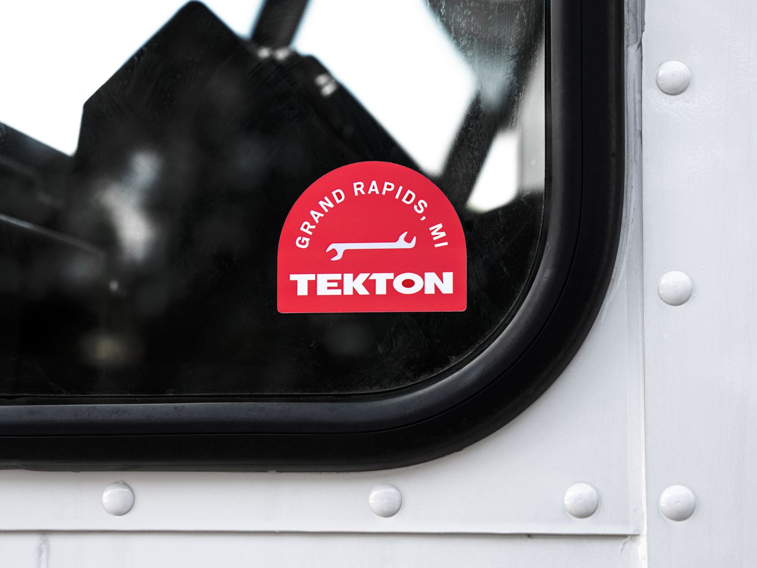 TEKTON Tekton Grand Rapids Sticker, Matte Mirror Red (2.8 x 2.2 in.)