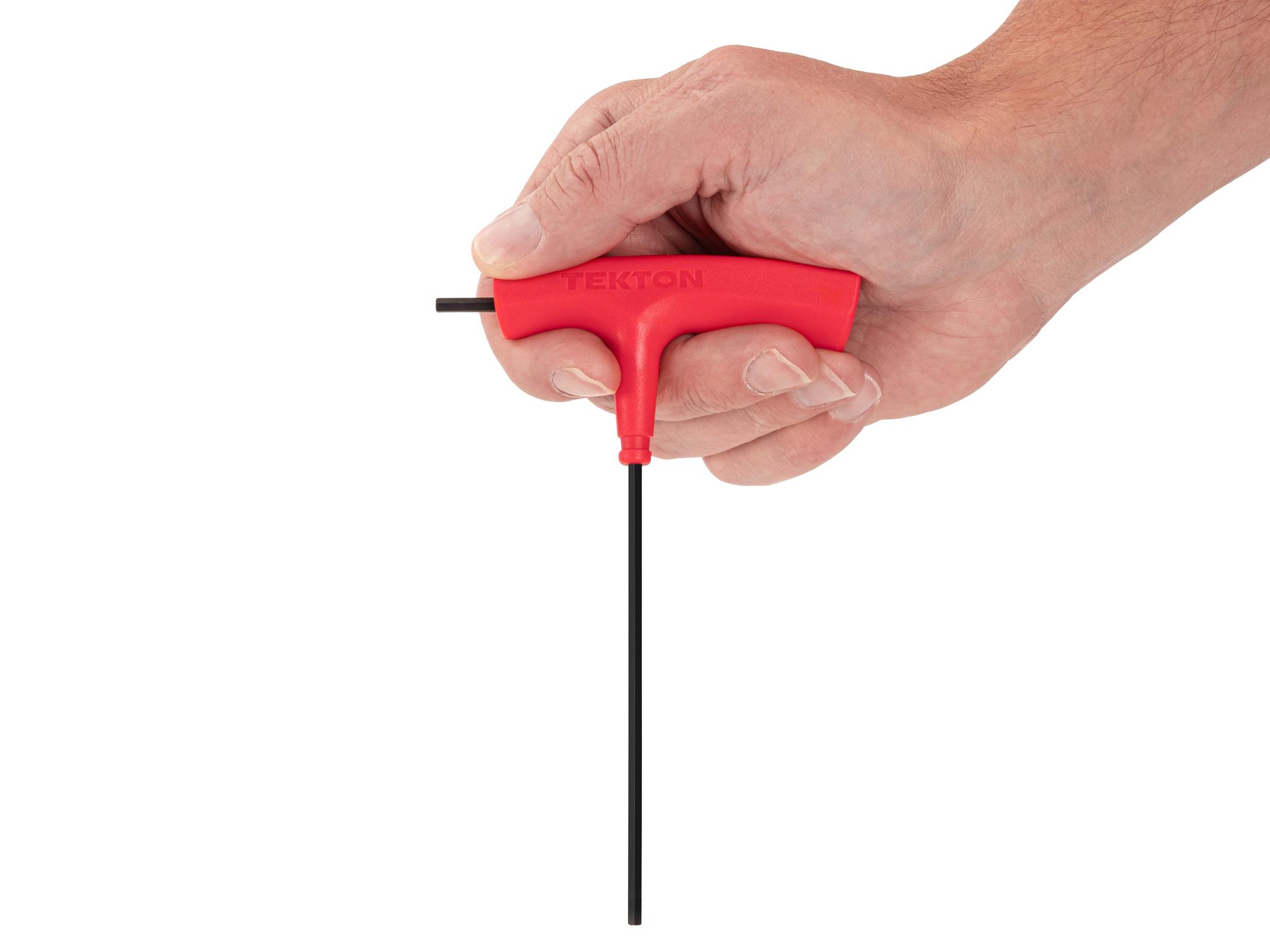 Person holding Tekton t-handle key. Item #KTX32030