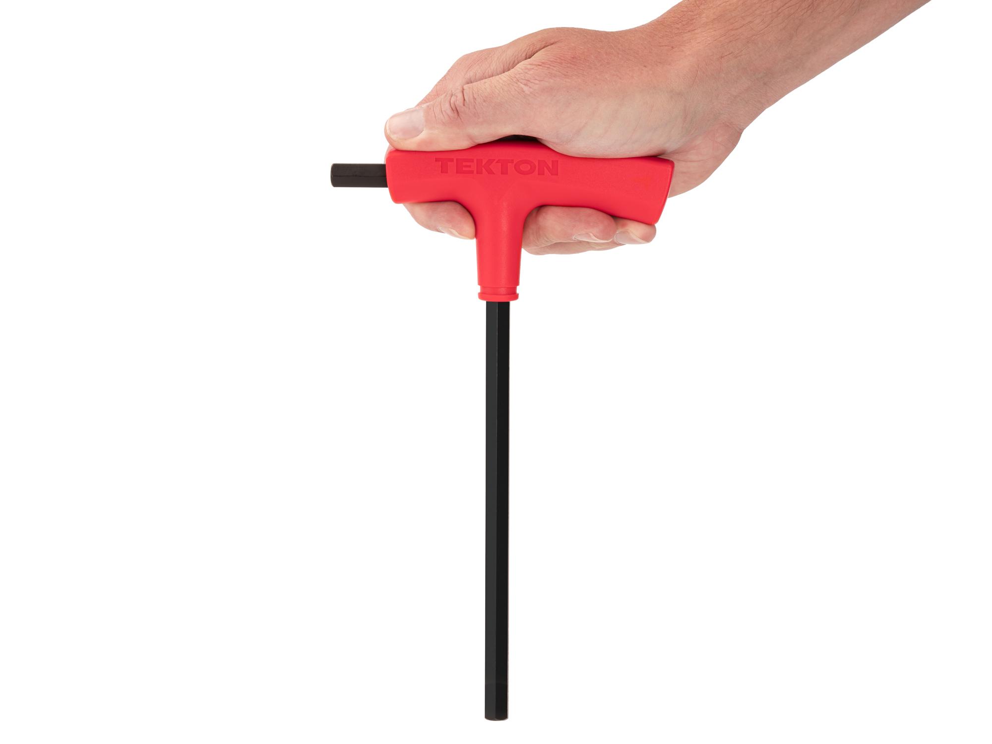 Person holding Tekton t-handle key. Item #KTX32090